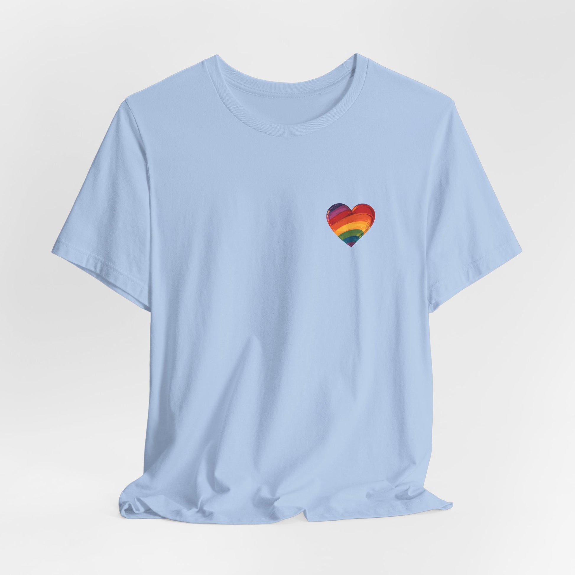 Cartoon Rainbow Heart - Heart - Side Print - Unisex T-Shirt - T-Shirt - The Lucky Wombat