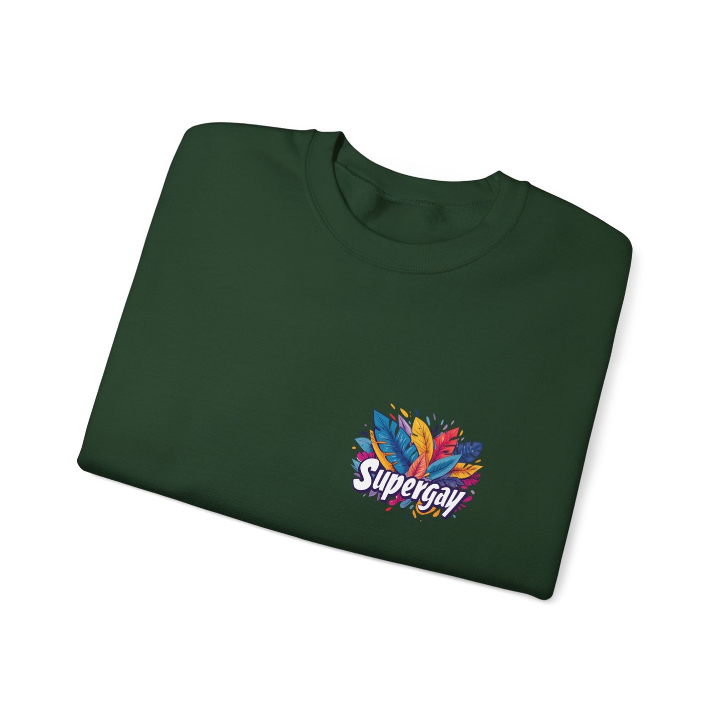 Supergay | heart - side print - Unisex Sweatshirt - Sweatshirt - The Lucky Wombat