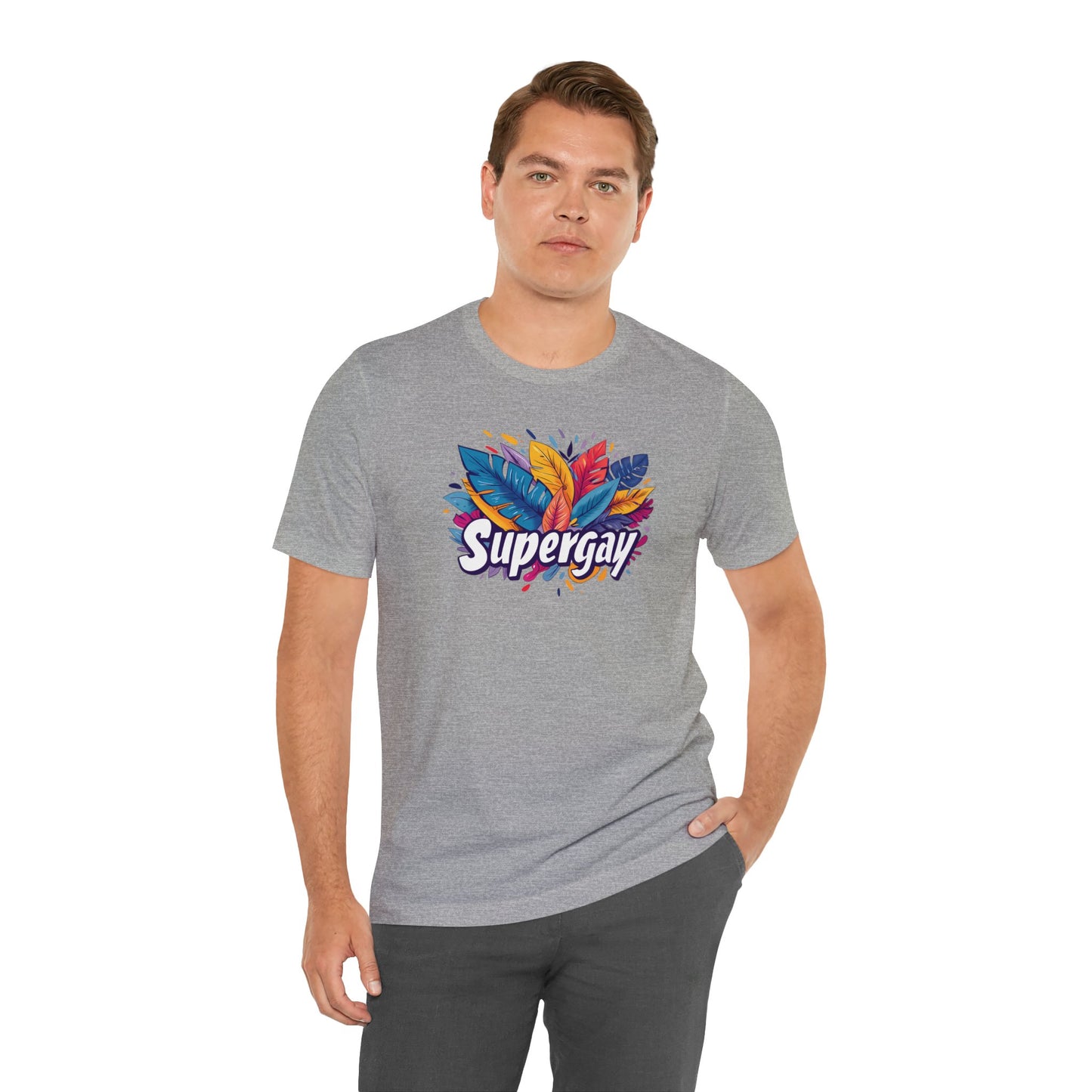 Supergay Unisex T-shirt - T-Shirt - Athletic Heather | The Lucky Wombat
