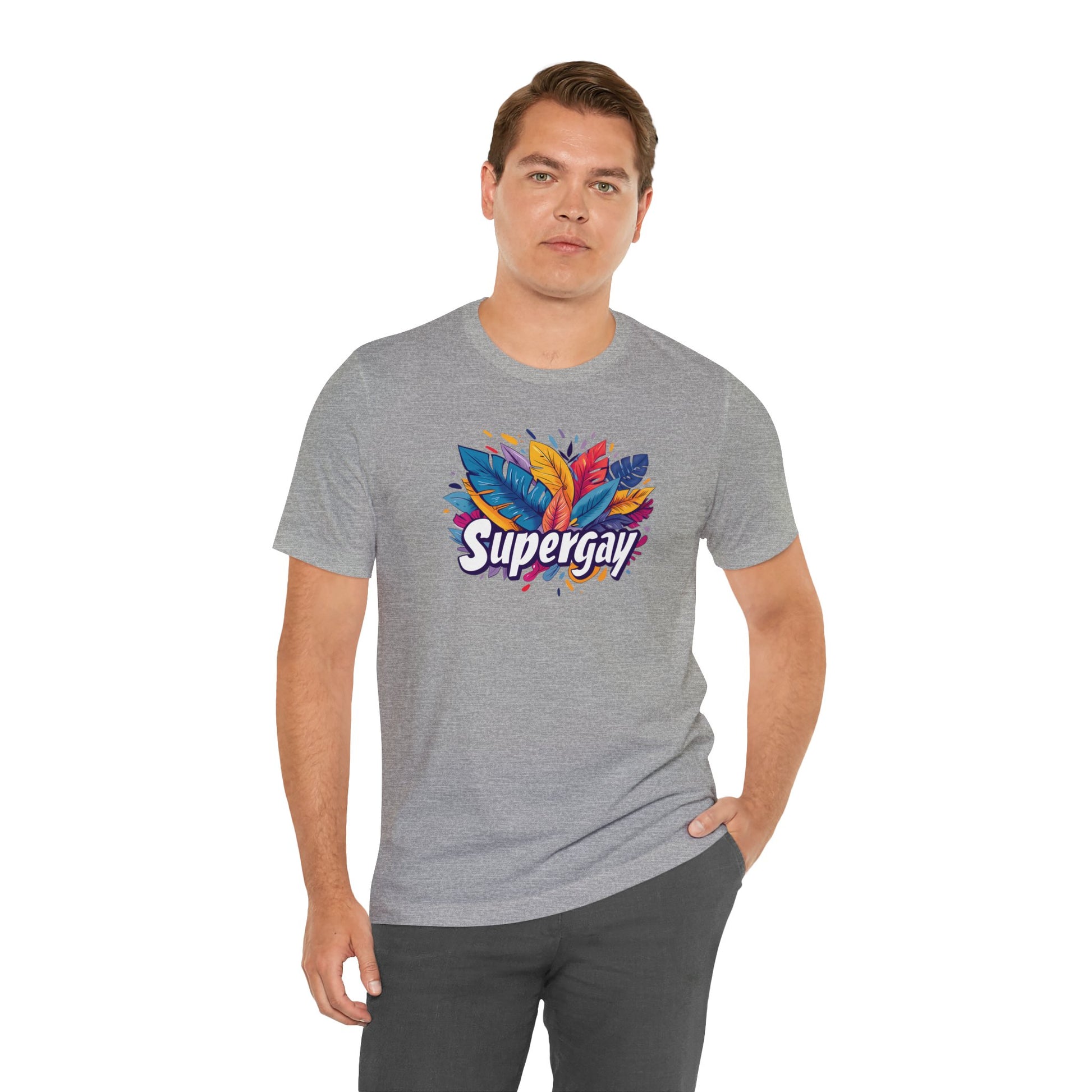 Supergay Unisex T-shirt - T-Shirt - Athletic Heather | The Lucky Wombat