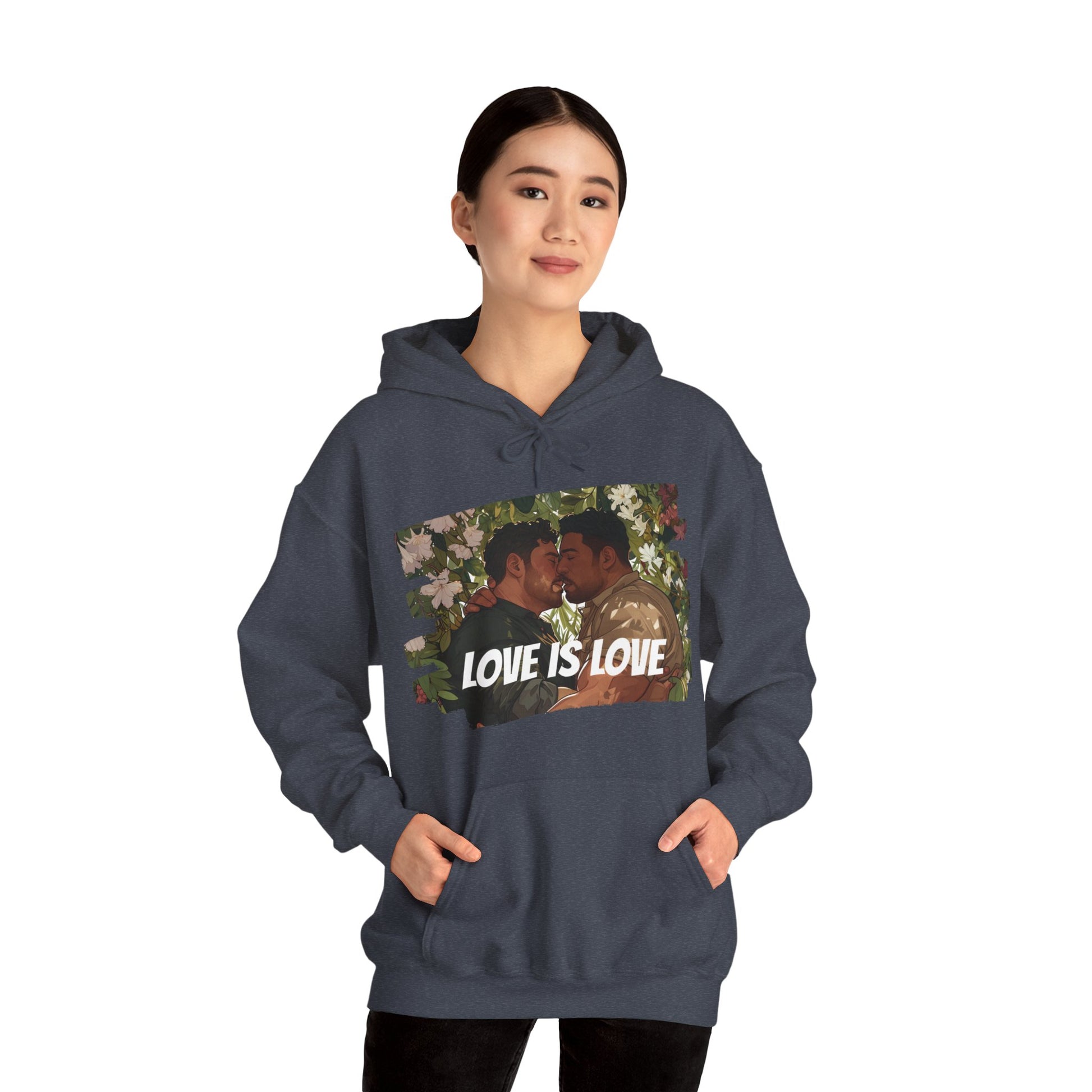 Love Is Love - Bears - Unisex Hoodie - Hoodie - Heather Navy - The Lucky Wombat