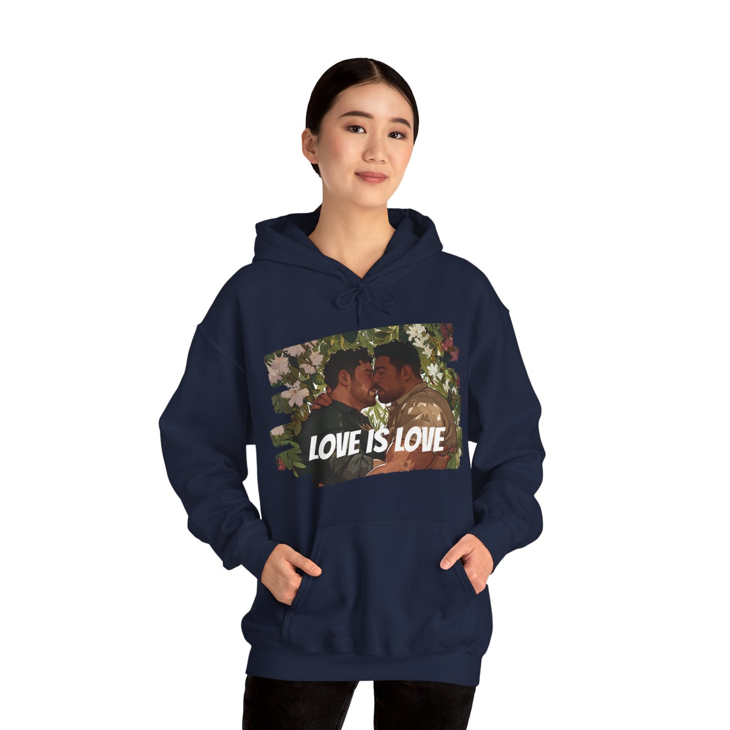 Love Is Love - Bears - Unisex Hoodie - Hoodie - Heather Navy - The Lucky Wombat