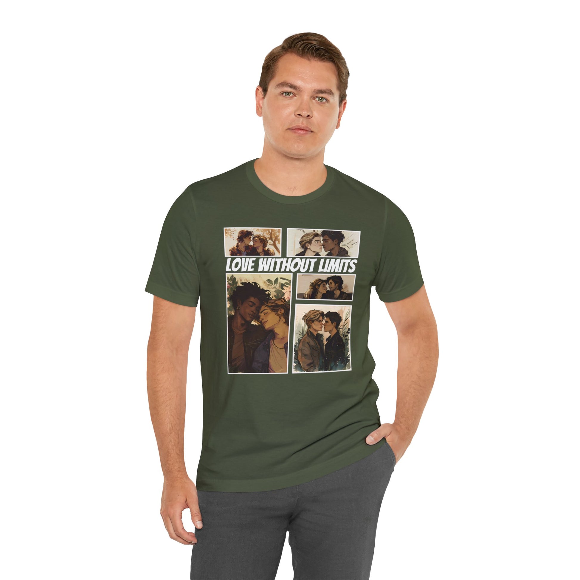 Love Without Limits - Boys - Unisex T-Shirt - T-Shirt - Military Green The Lucky Wombat