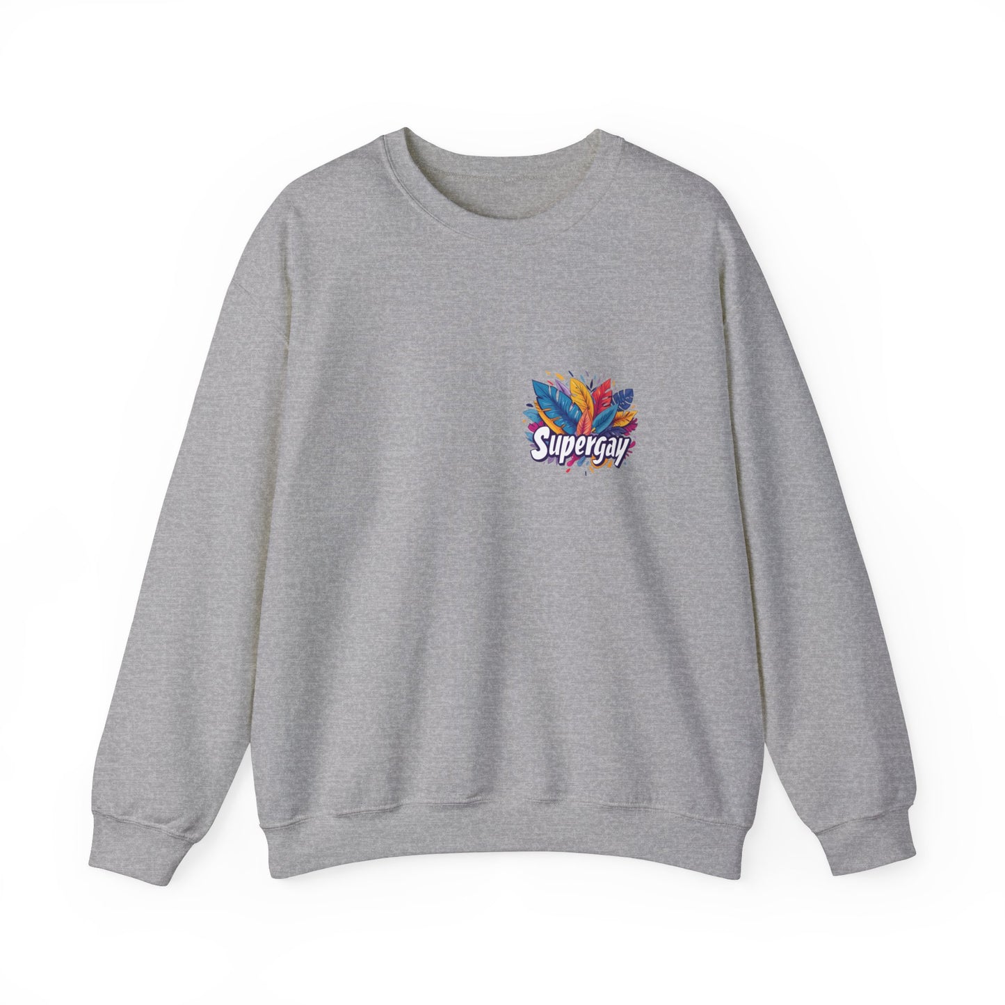 Supergay | heart - side print - Unisex Sweatshirt - Sweatshirt - The Lucky Wombat