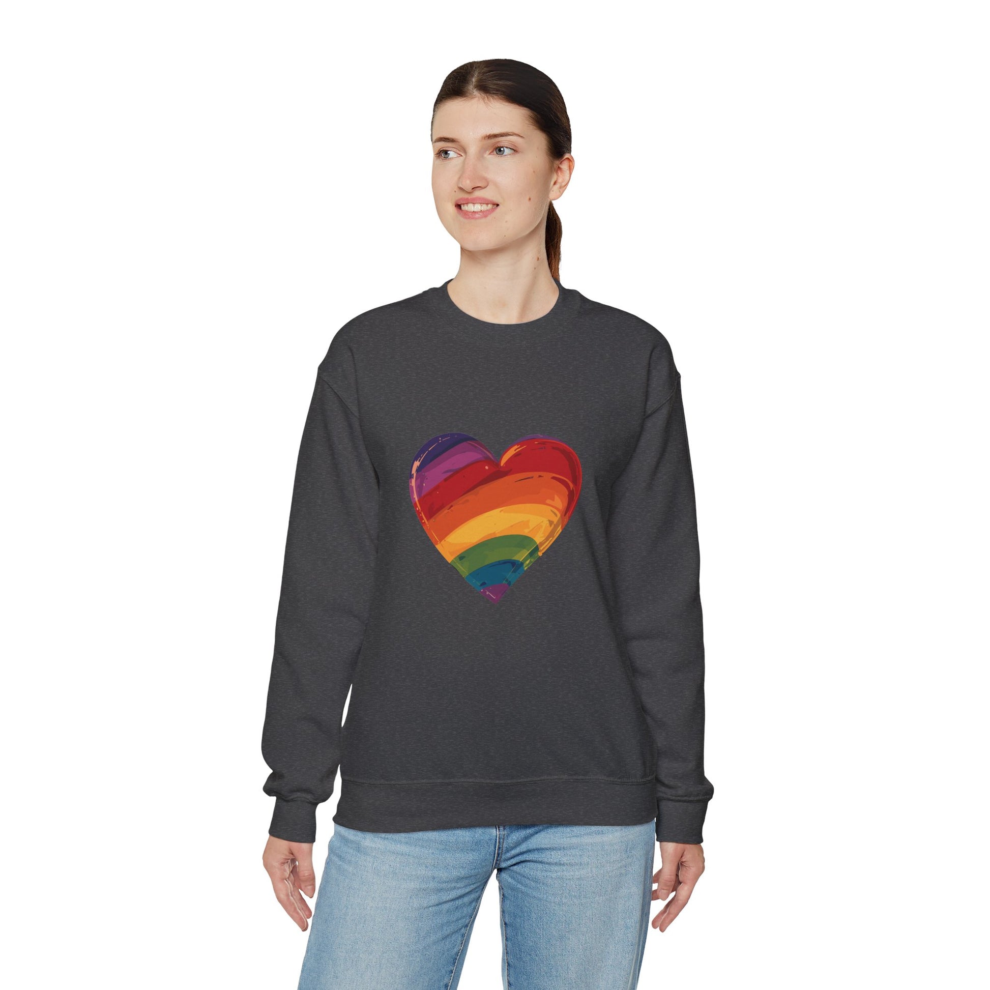 Cartoon Rainbow Heart - Unisex Sweatshirt - Sweatshirt - The Lucky Wombat
