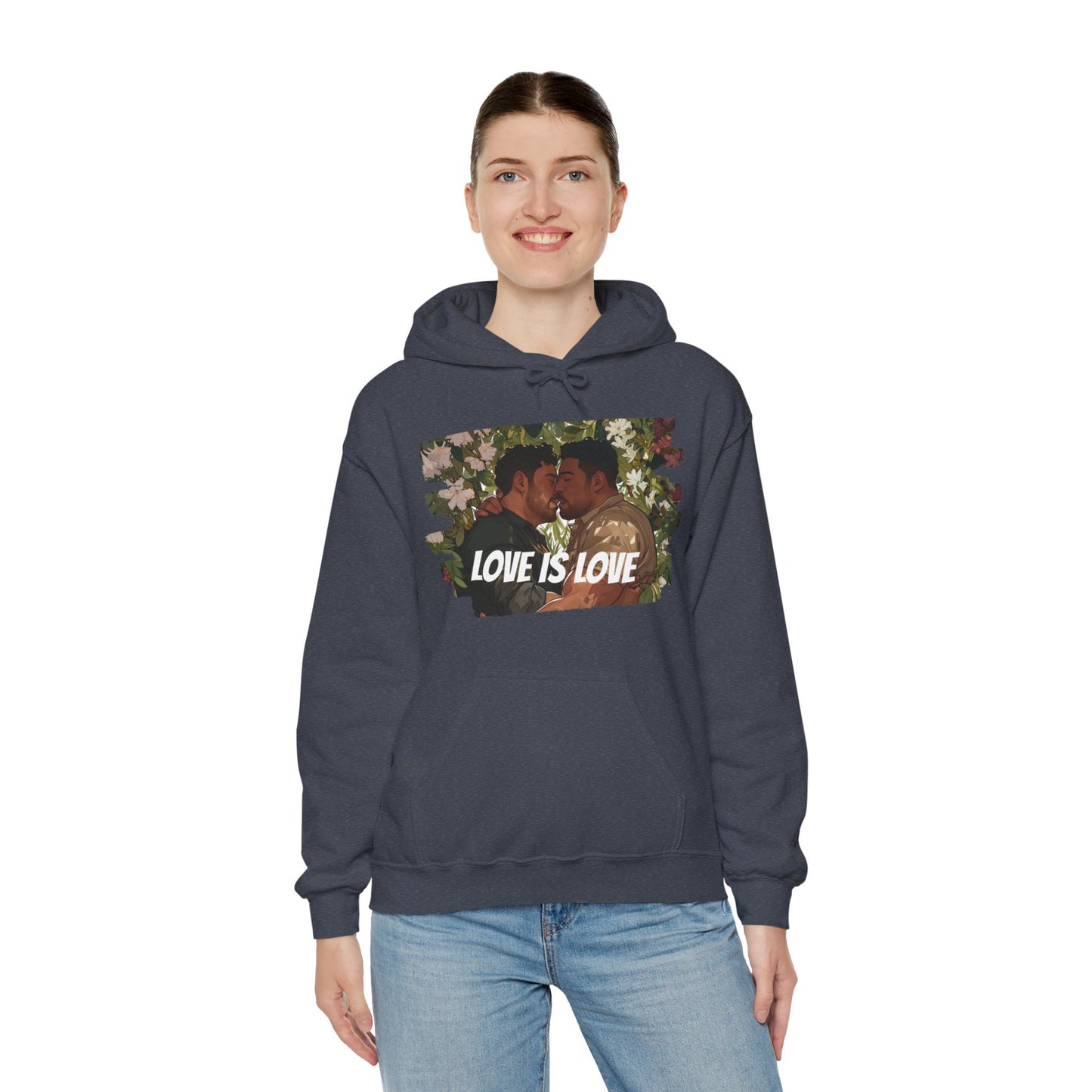 Love Is Love - Bears - Unisex Hoodie - Hoodie - Heather Navy - The Lucky Wombat