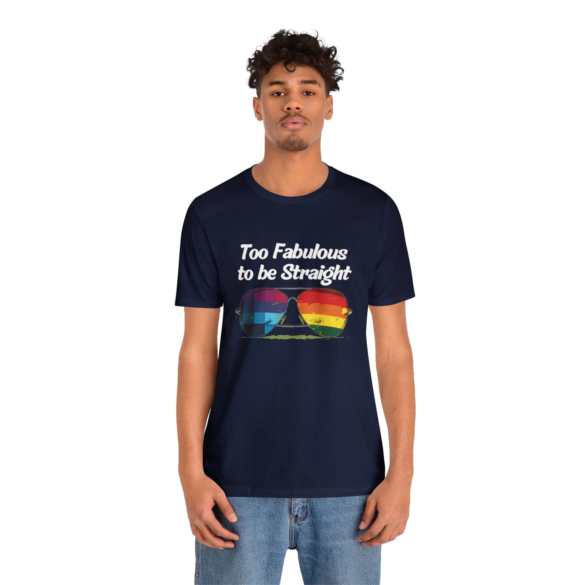 Too Fabulous to be Straight - Unisex T-Shirt - T-Shirt - Navy - The Lucky Wombat