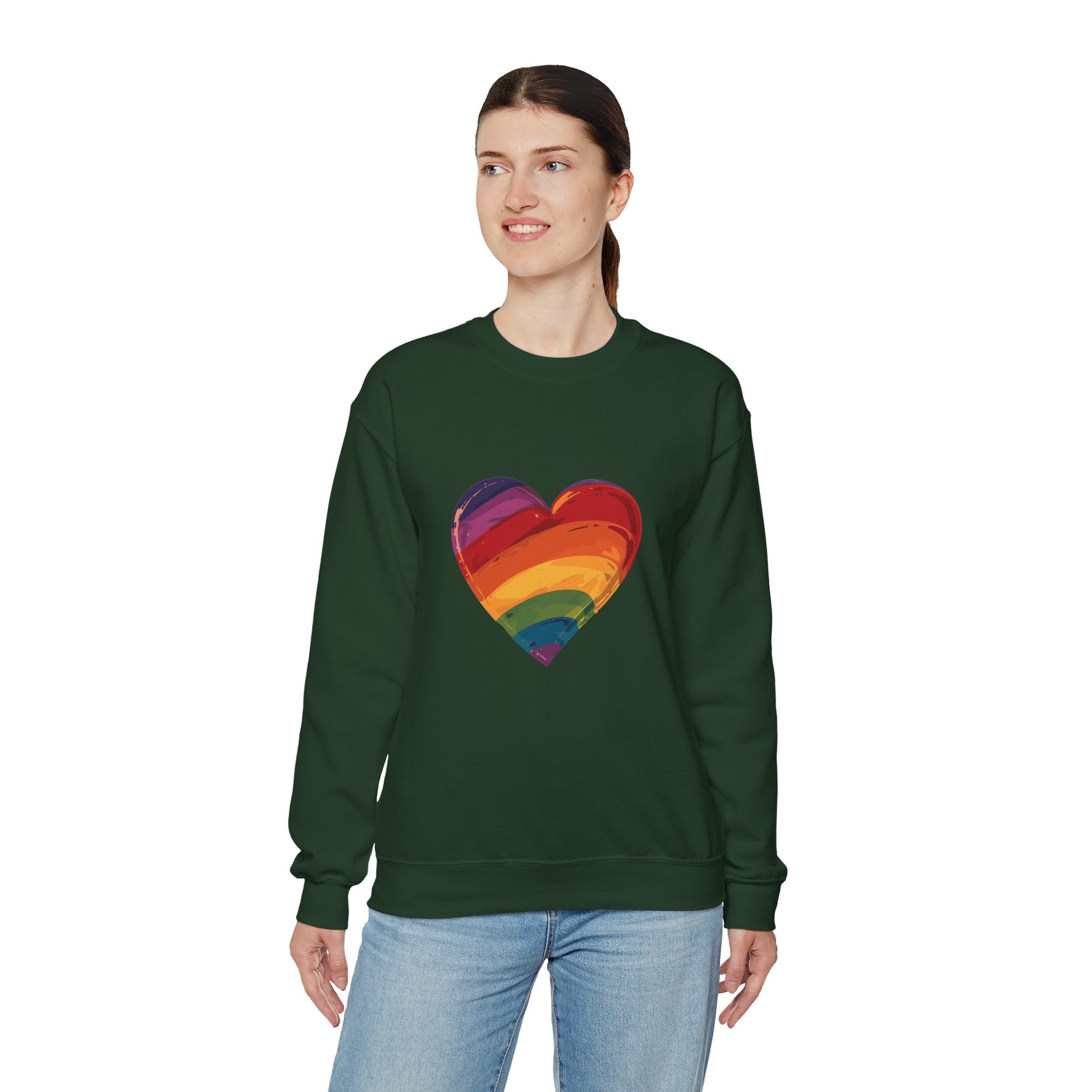 Cartoon Rainbow Heart - Unisex Sweatshirt - Sweatshirt - The Lucky Wombat