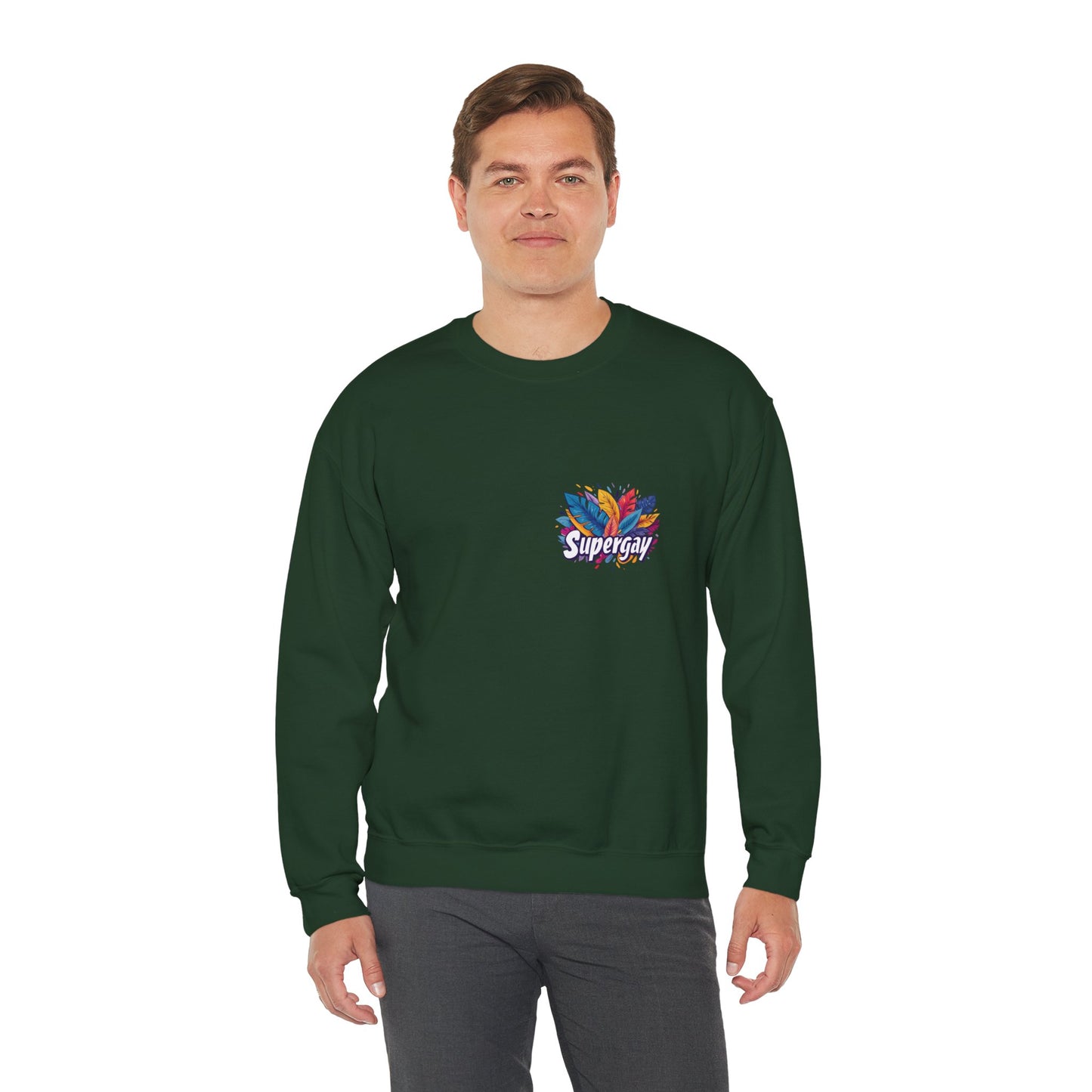 Supergay | heart - side print - Unisex Sweatshirt - Sweatshirt - The Lucky Wombat