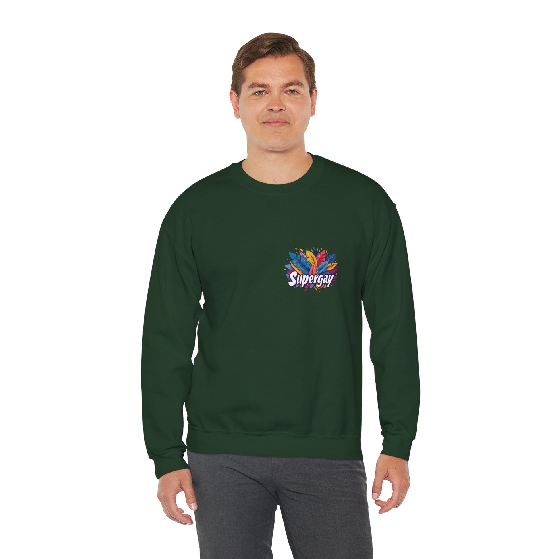 Supergay | heart - side print - Unisex Sweatshirt - Sweatshirt - The Lucky Wombat