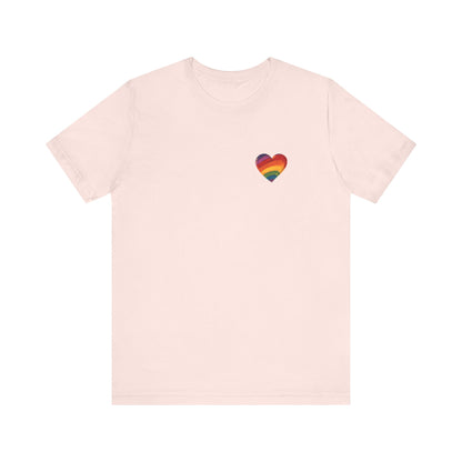 Cartoon Rainbow Heart - Heart - Side Print - Unisex T-Shirt - T-Shirt - The Lucky Wombat