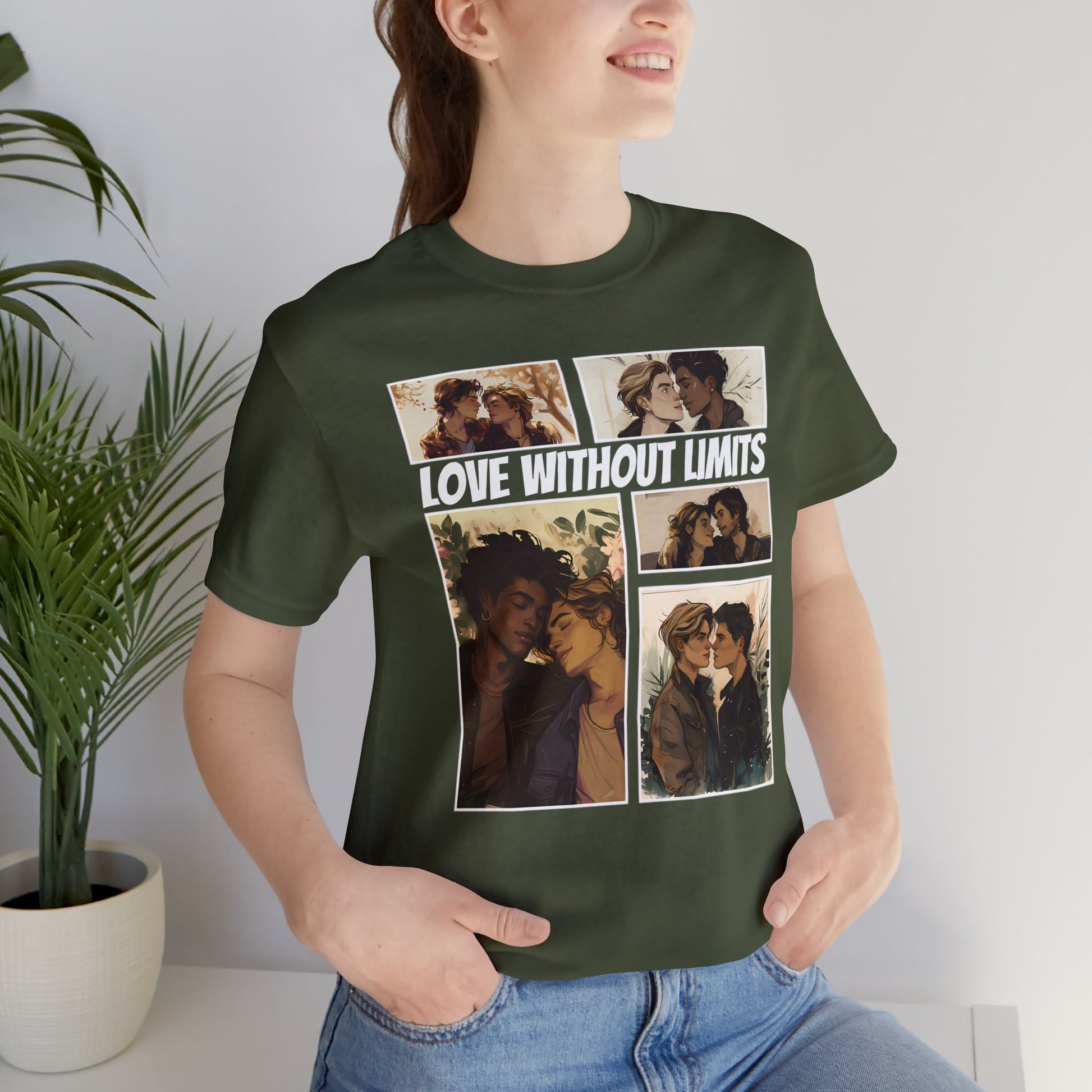 Love Without Limits - Boys - Unisex T-Shirt - T-Shirt - Military Green The Lucky Wombat