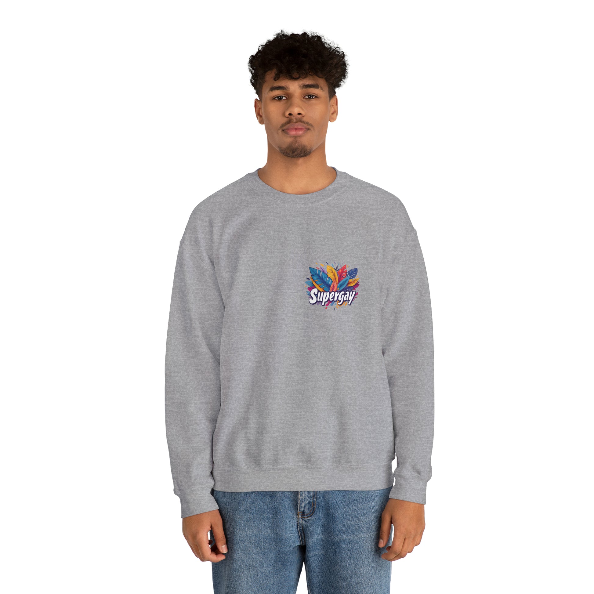 Supergay | heart - side print - Unisex Sweatshirt - Sweatshirt - The Lucky Wombat