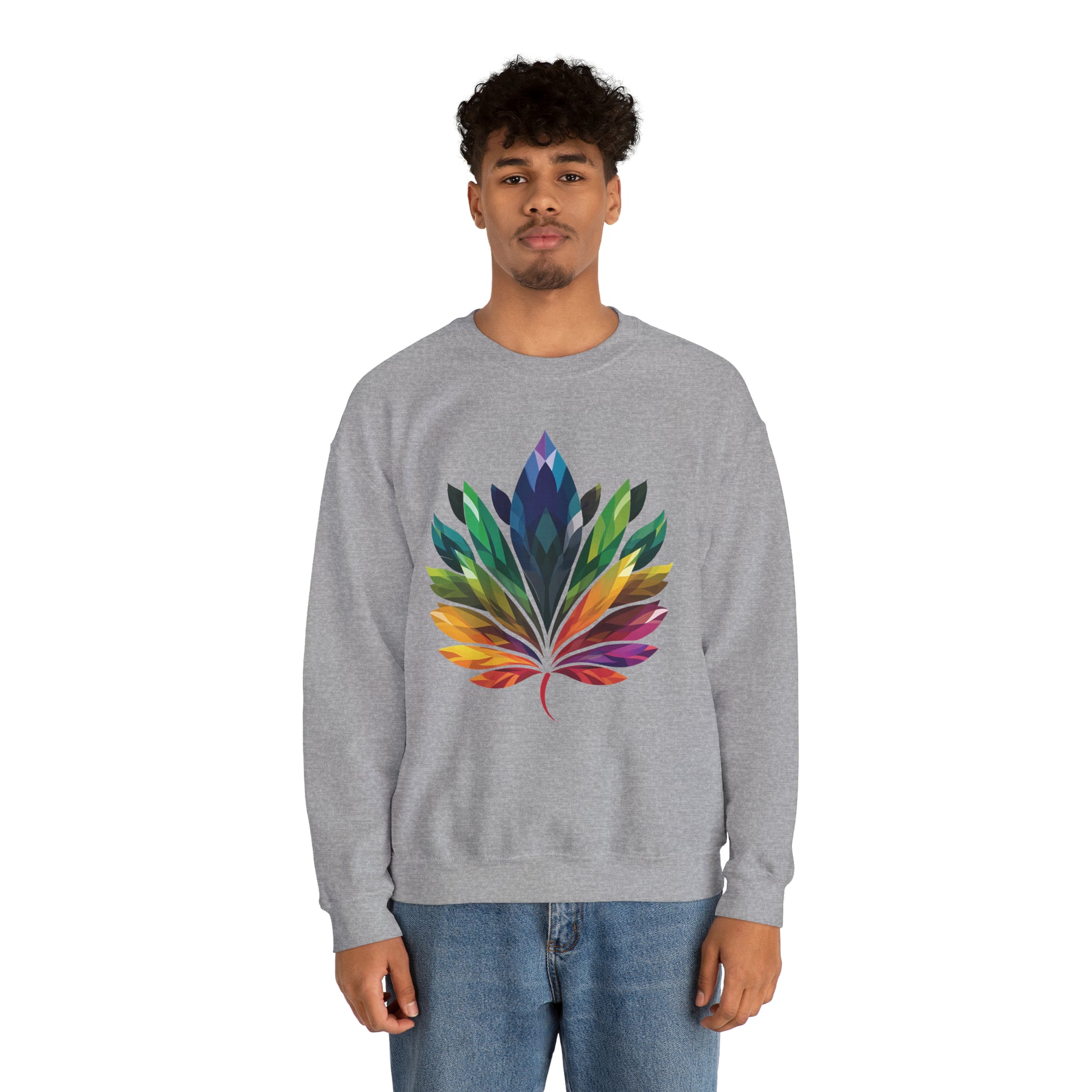 Rainbow - Coloured Leaf Unisex Sweatshirt - Sweatshirt - The Lucky Wombat