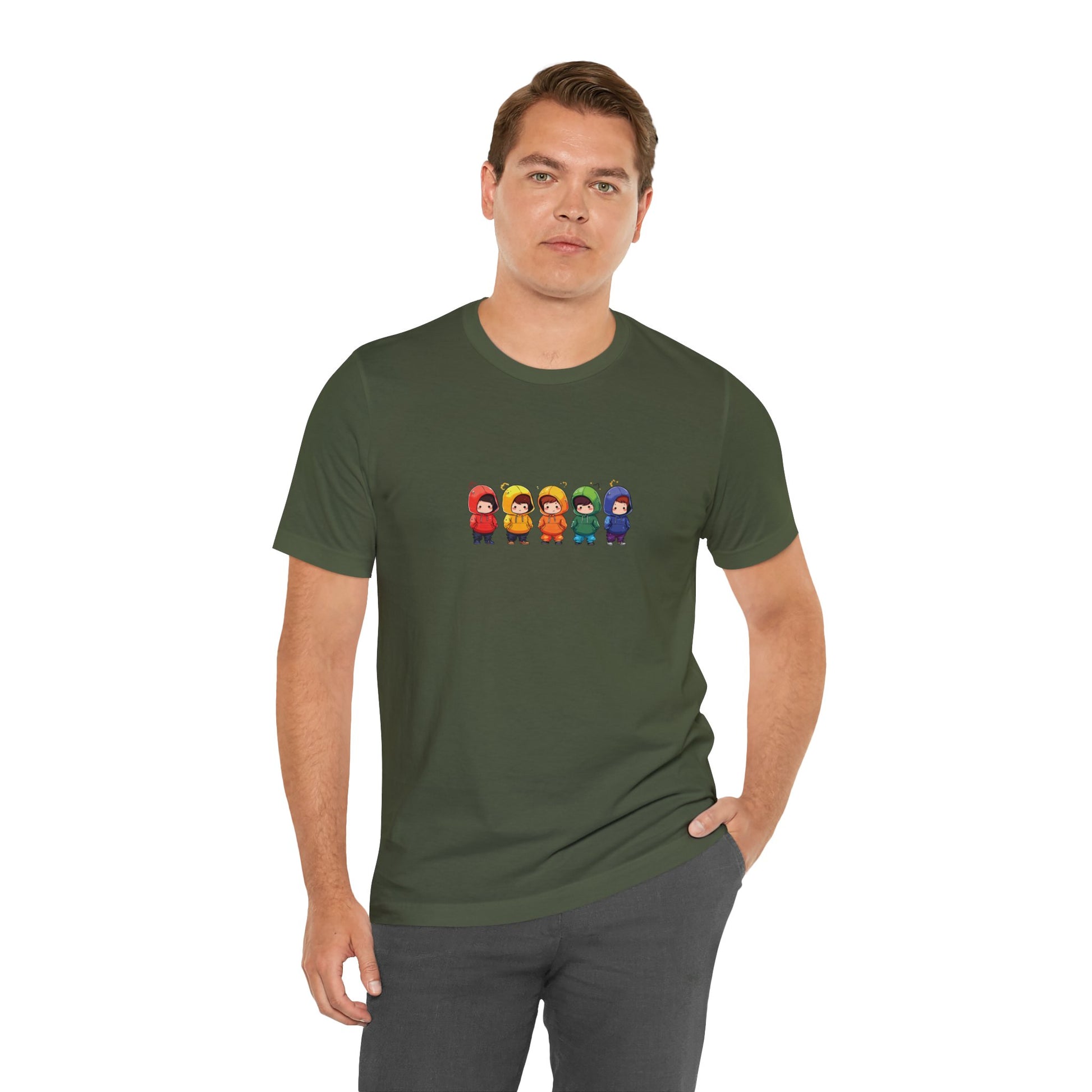 Cutties in Hoodies - Unisex T-Shirt - T-Shirt - Military Green - The Lucky Wombat