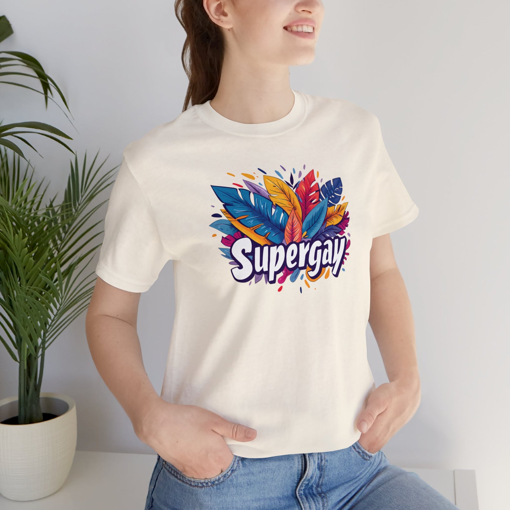 Supergay Unisex T-shirt - T-Shirt - Natural | The Lucky Wombat