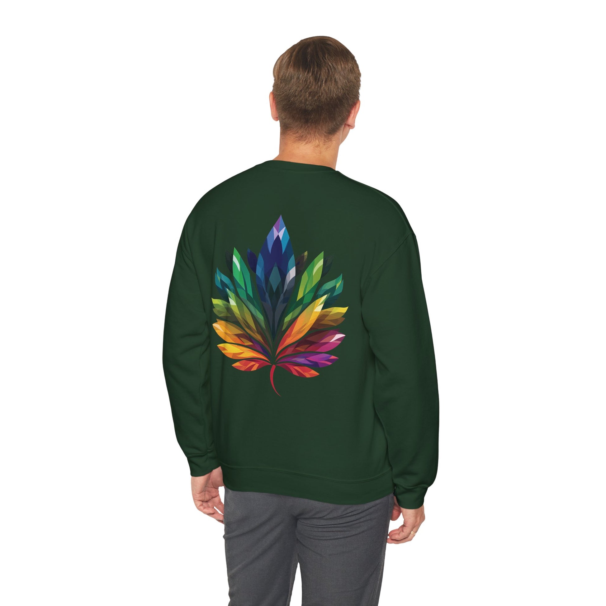 Rainbow - Coloured Leaf Unisex Sweatshirt - Sweatshirt - The Lucky Wombat