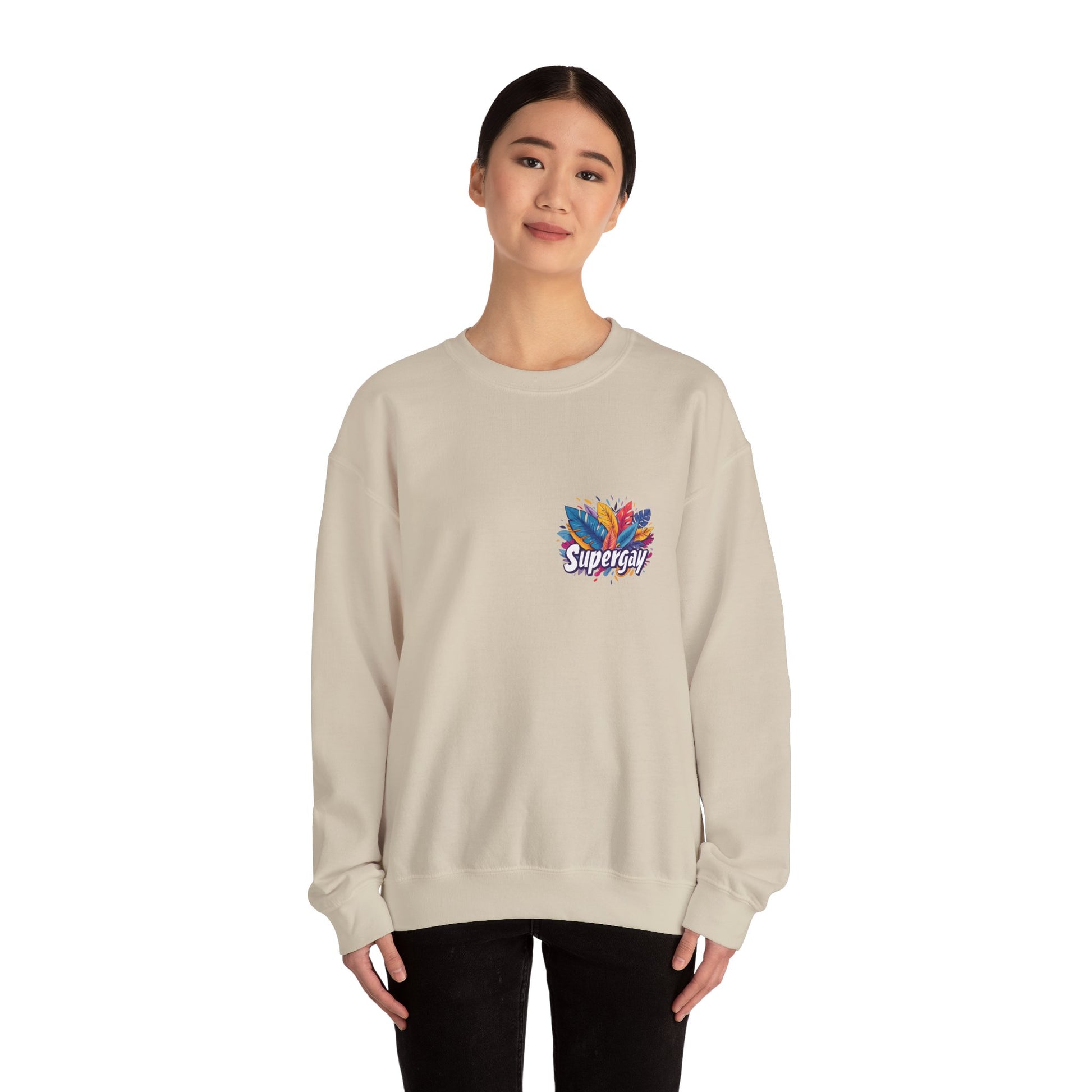 Supergay | heart - side print - Unisex Sweatshirt - Sweatshirt - The Lucky Wombat