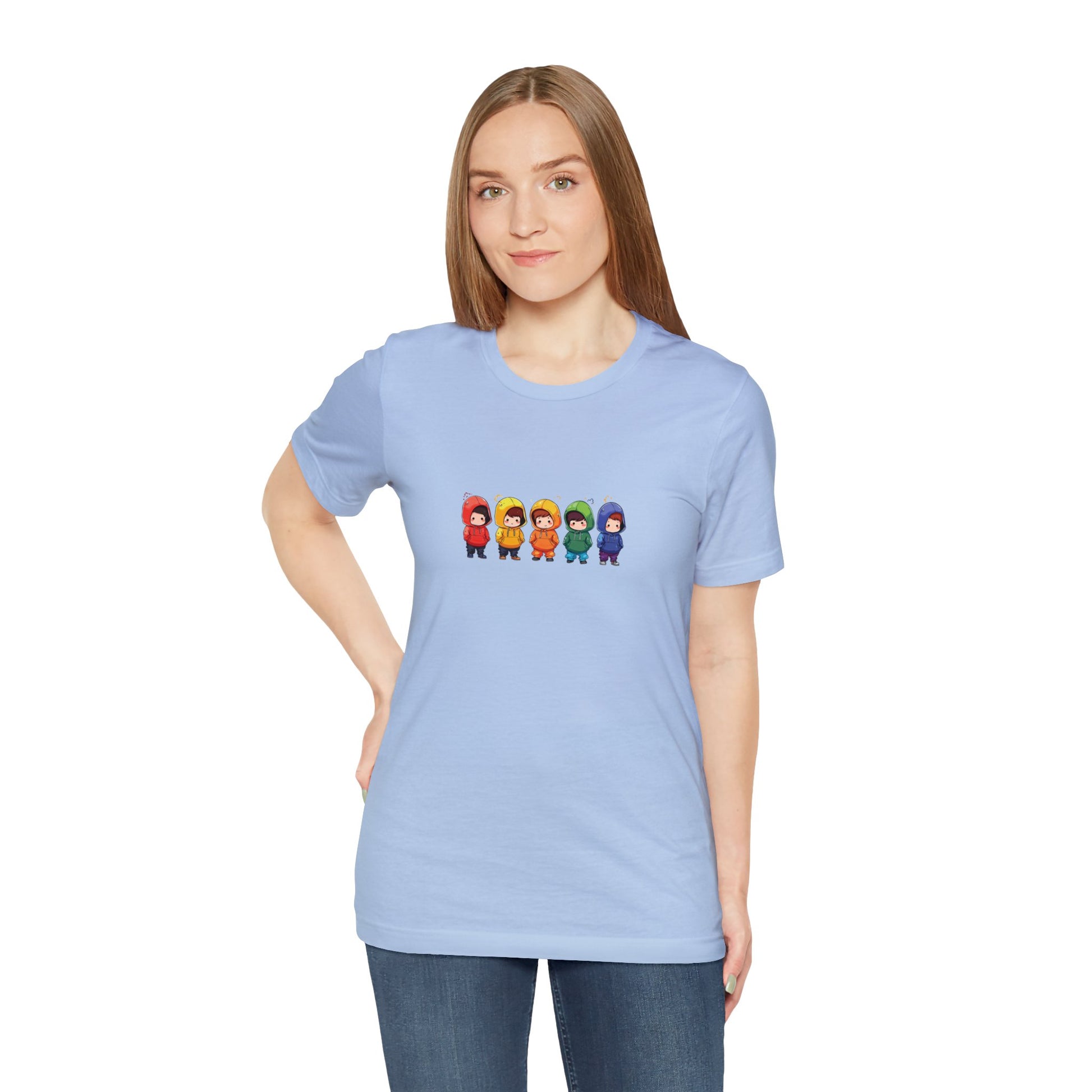 Cutties in Hoodies - Unisex T-Shirt - T-Shirt - Baby Blue - The Lucky Wombat