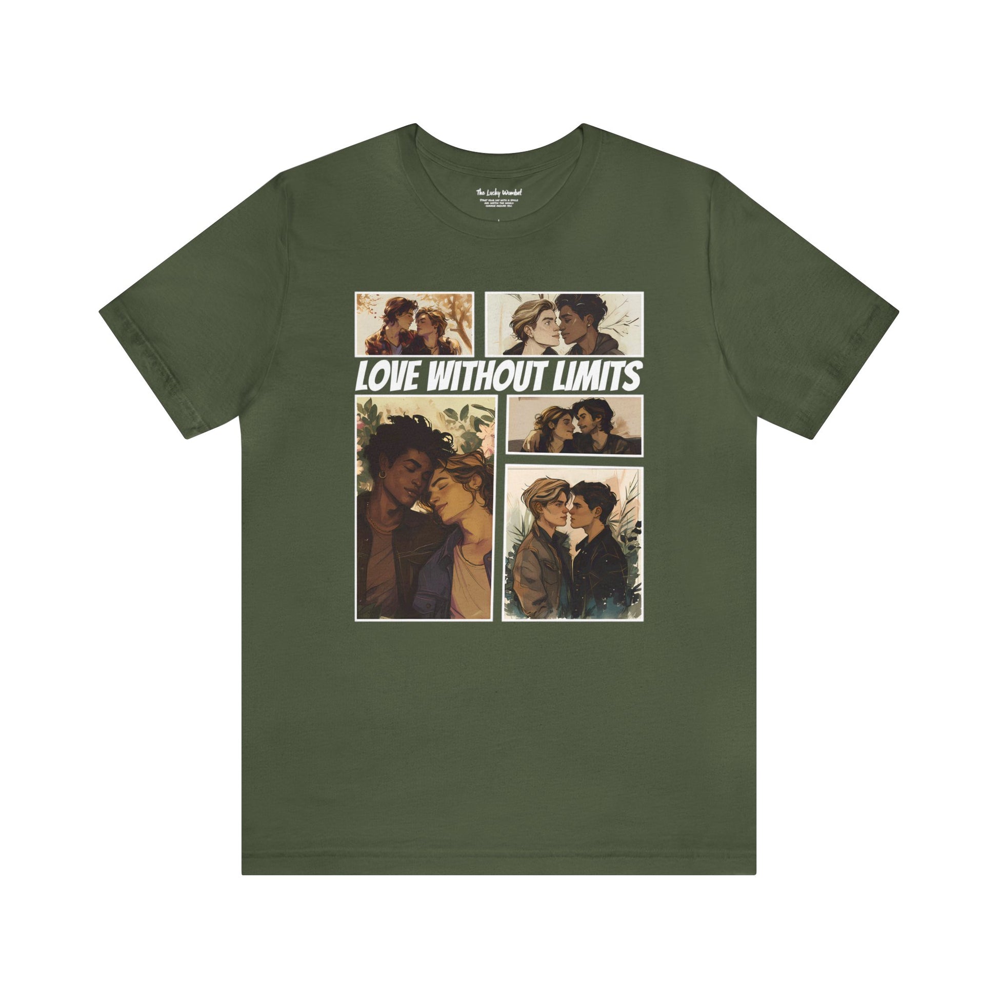 Love Without Limits - Boys - Unisex T-Shirt - T-Shirt - Military Green The Lucky Wombat