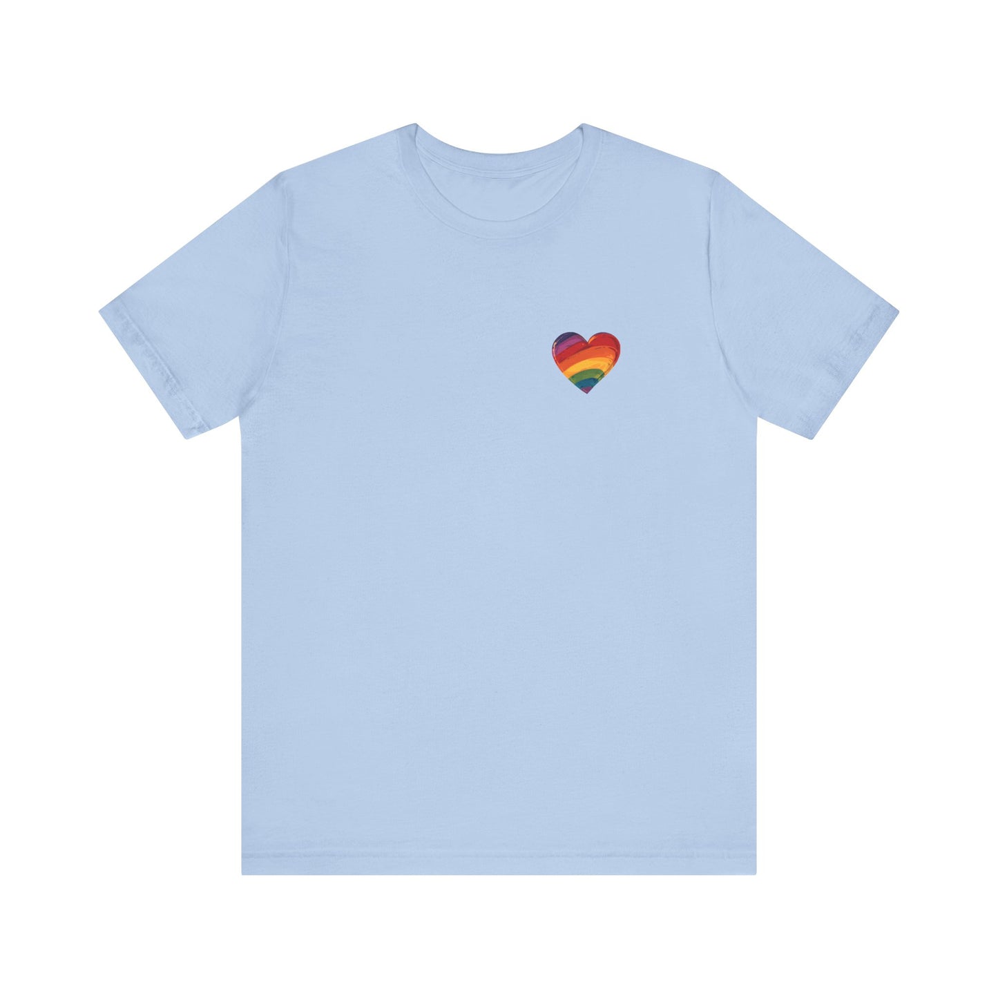 Cartoon Rainbow Heart - Heart - Side Print - Unisex T-Shirt - T-Shirt - The Lucky Wombat