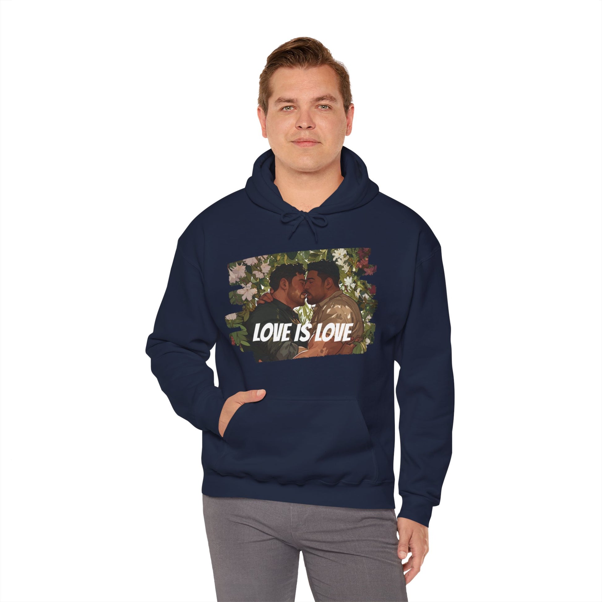 Love Is Love - Bears - Unisex Hoodie - Hoodie - Heather Navy - The Lucky Wombat