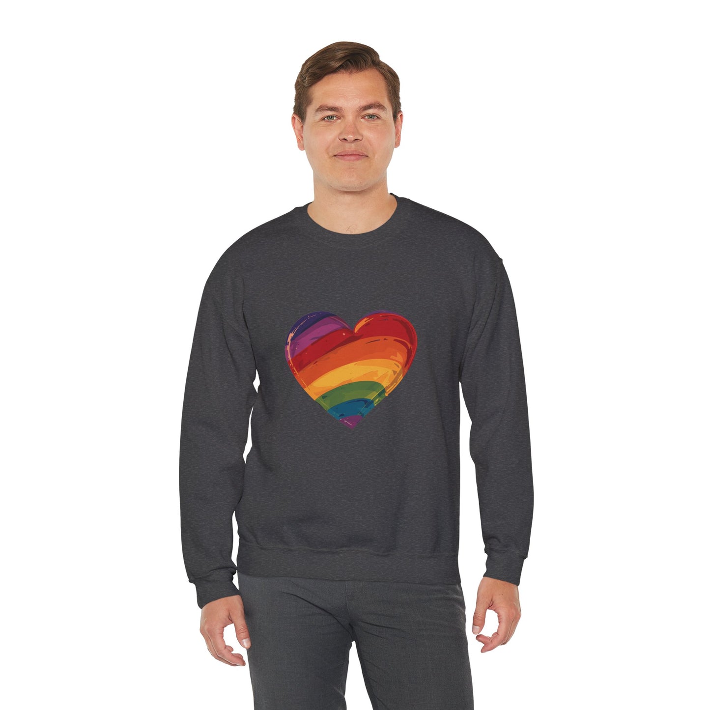 Cartoon Rainbow Heart - Unisex Sweatshirt - Sweatshirt - The Lucky Wombat