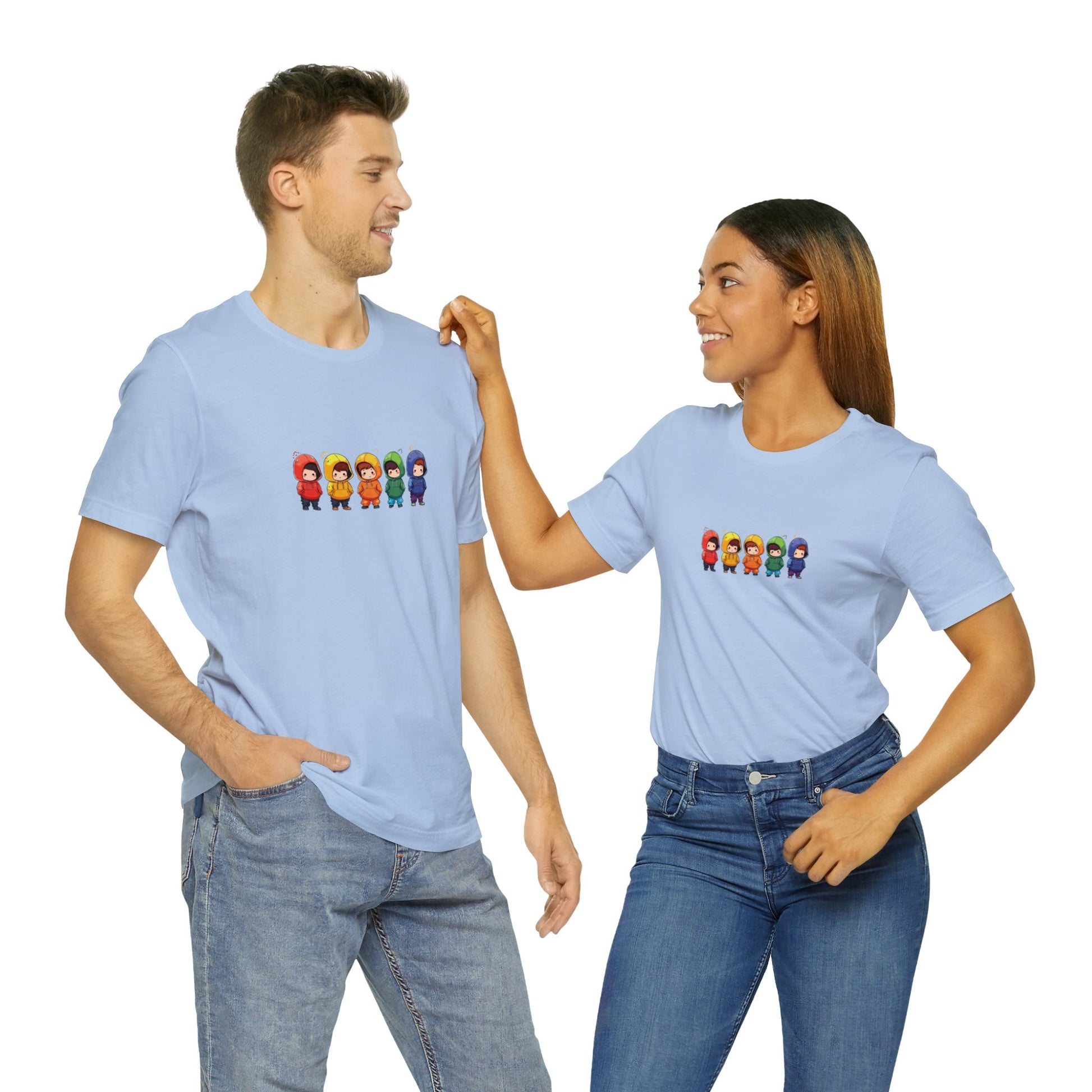 Cutties in Hoodies - Unisex T-Shirt - T-Shirt - Baby Blue - The Lucky Wombat
