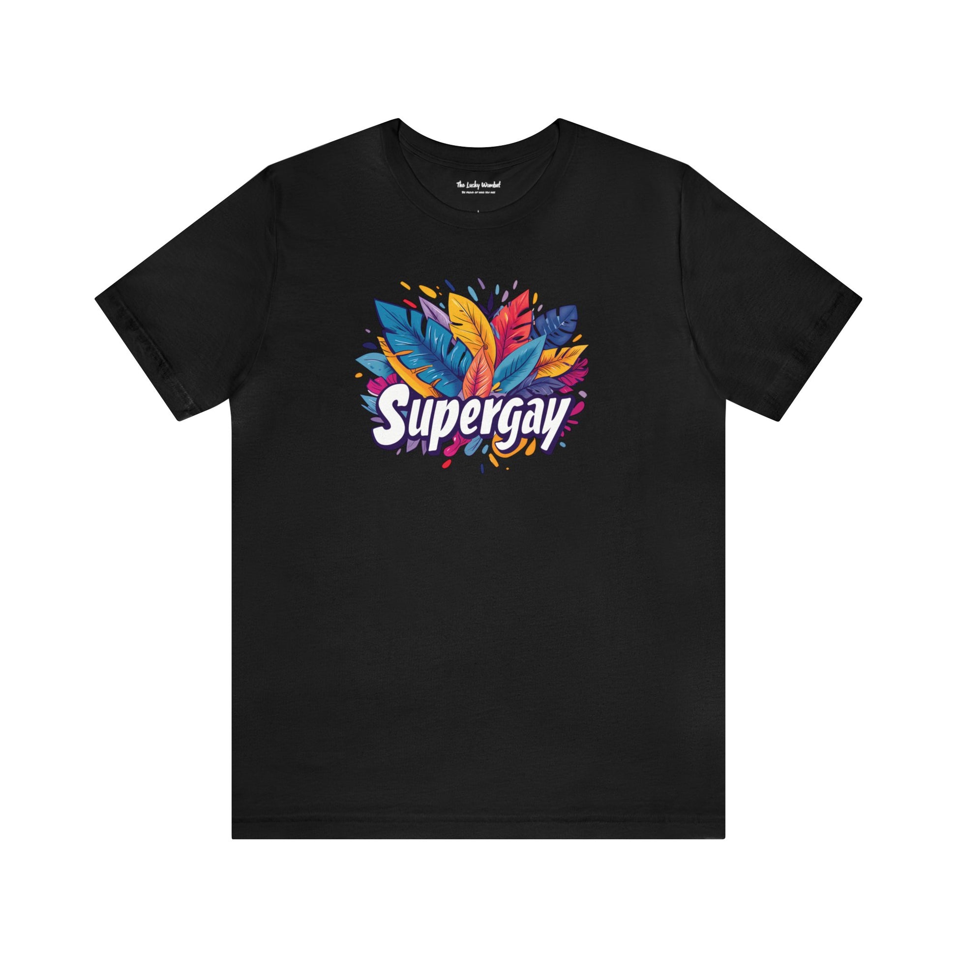Supergay Unisex T-shirt - T-Shirt - Black - S - The Lucky Wombat