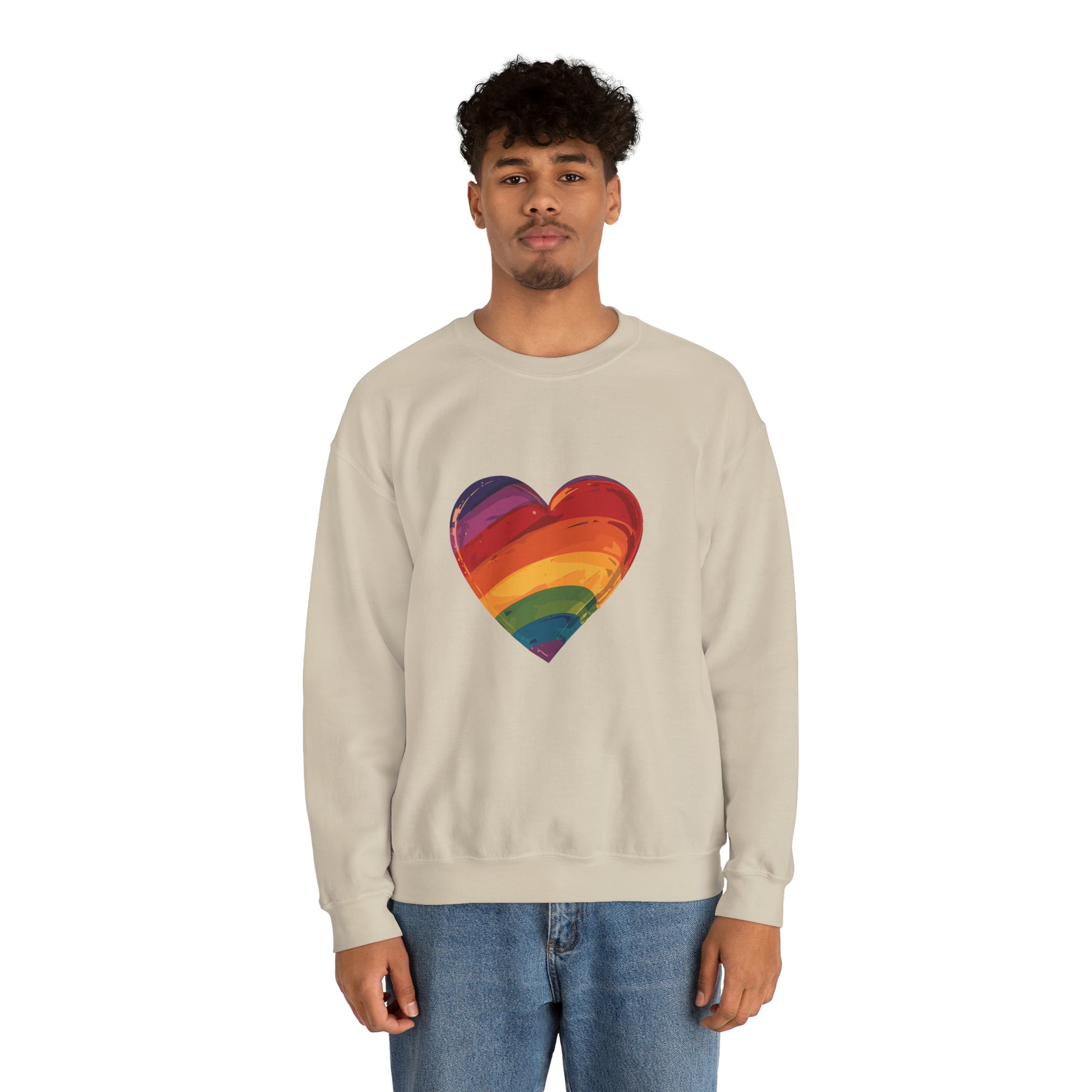 Cartoon Rainbow Heart - Unisex Sweatshirt - Sweatshirt - The Lucky Wombat