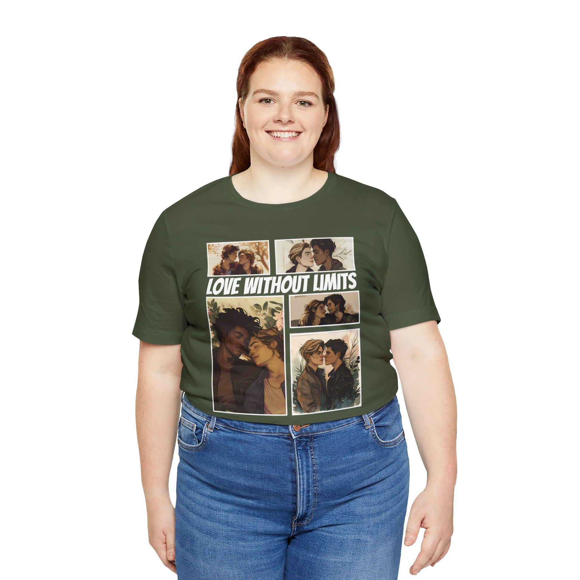 Love Without Limits - Boys - Unisex T-Shirt - T-Shirt - Military Green The Lucky Wombat