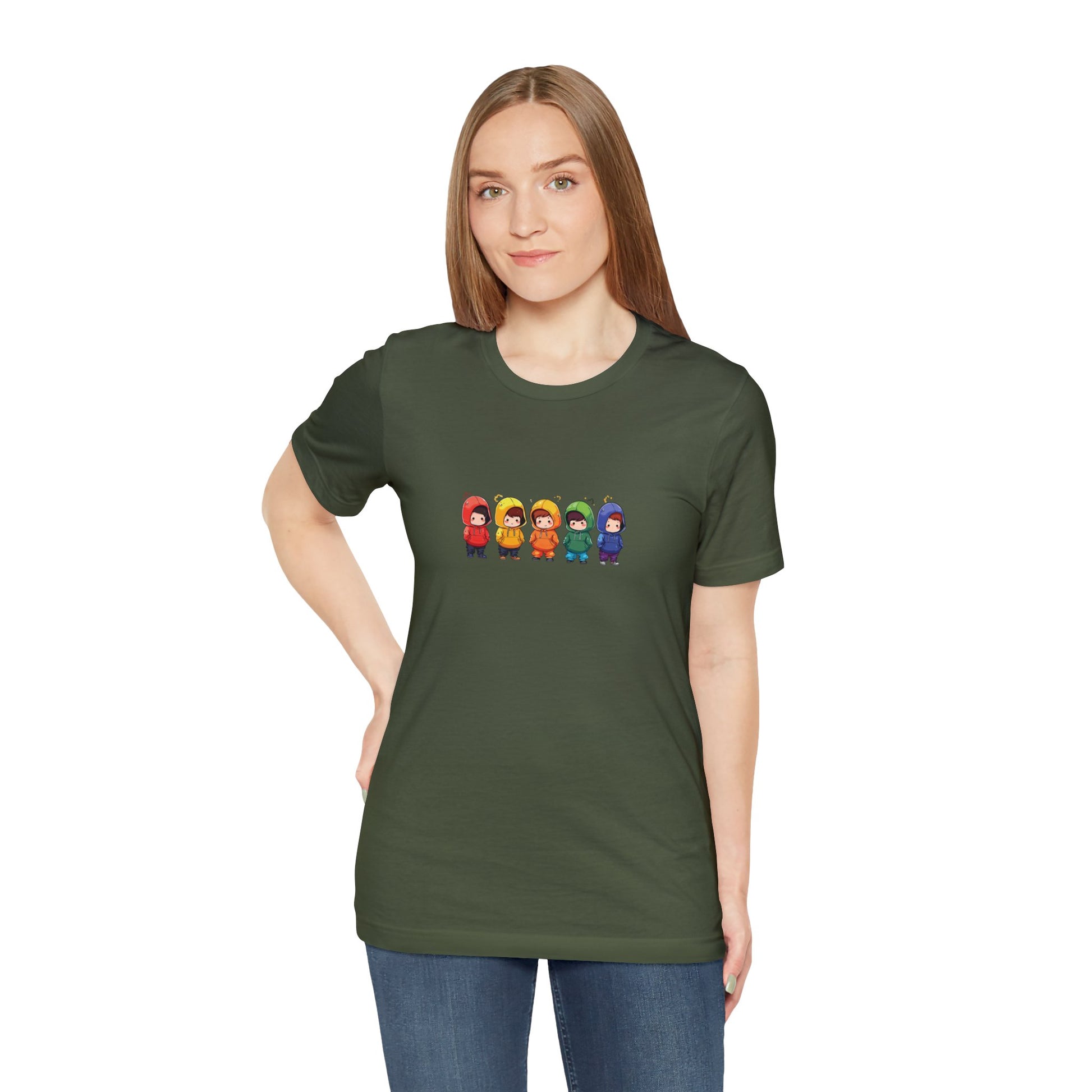 Cutties in Hoodies - Unisex T-Shirt - T-Shirt - Military Green - The Lucky Wombat