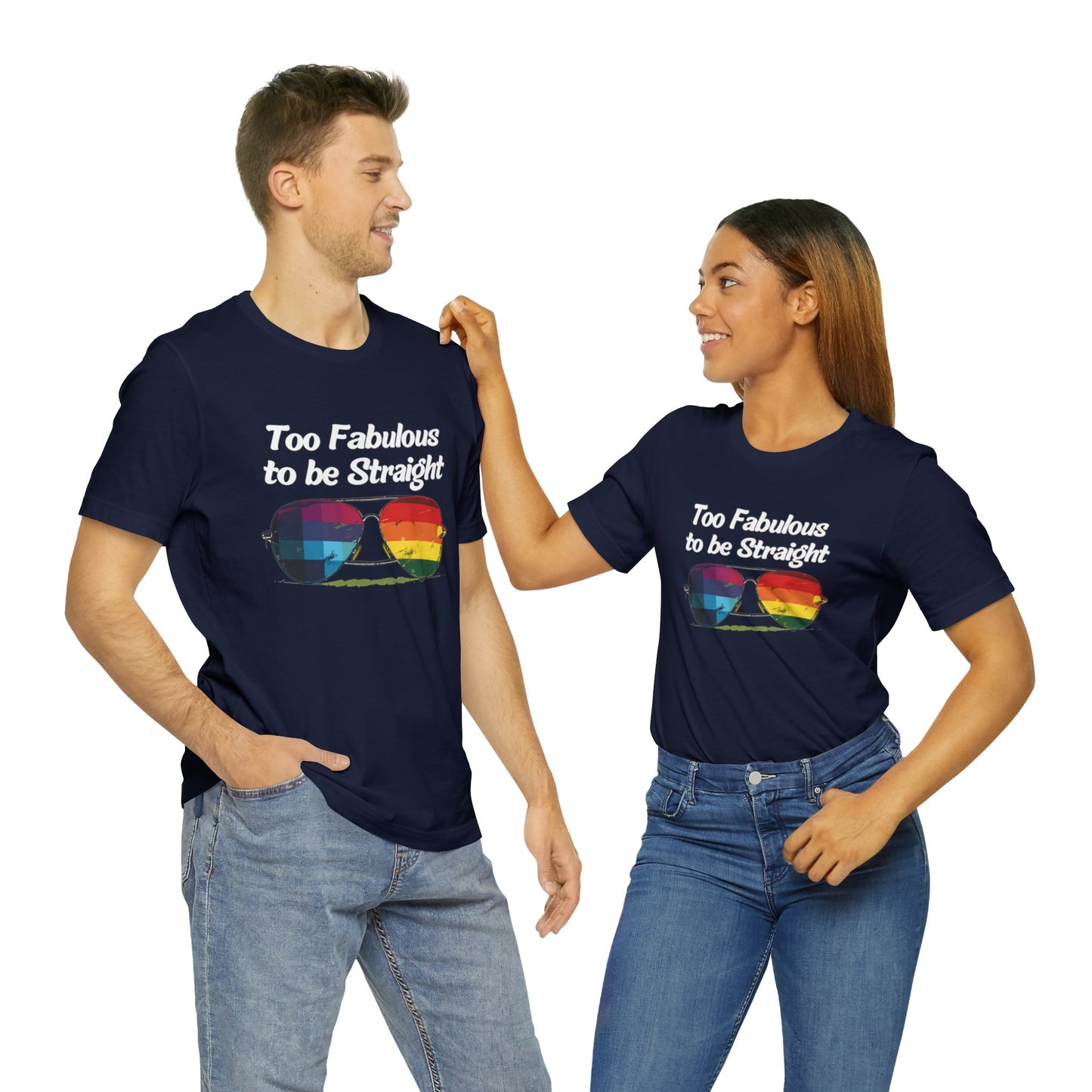 Too Fabulous to be Straight - Unisex T-Shirt - T-Shirt - Navy - The Lucky Wombat