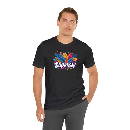 Supergay Unisex T-shirt - T-Shirt - Dark Grey Heather - S - The Lucky Wombat