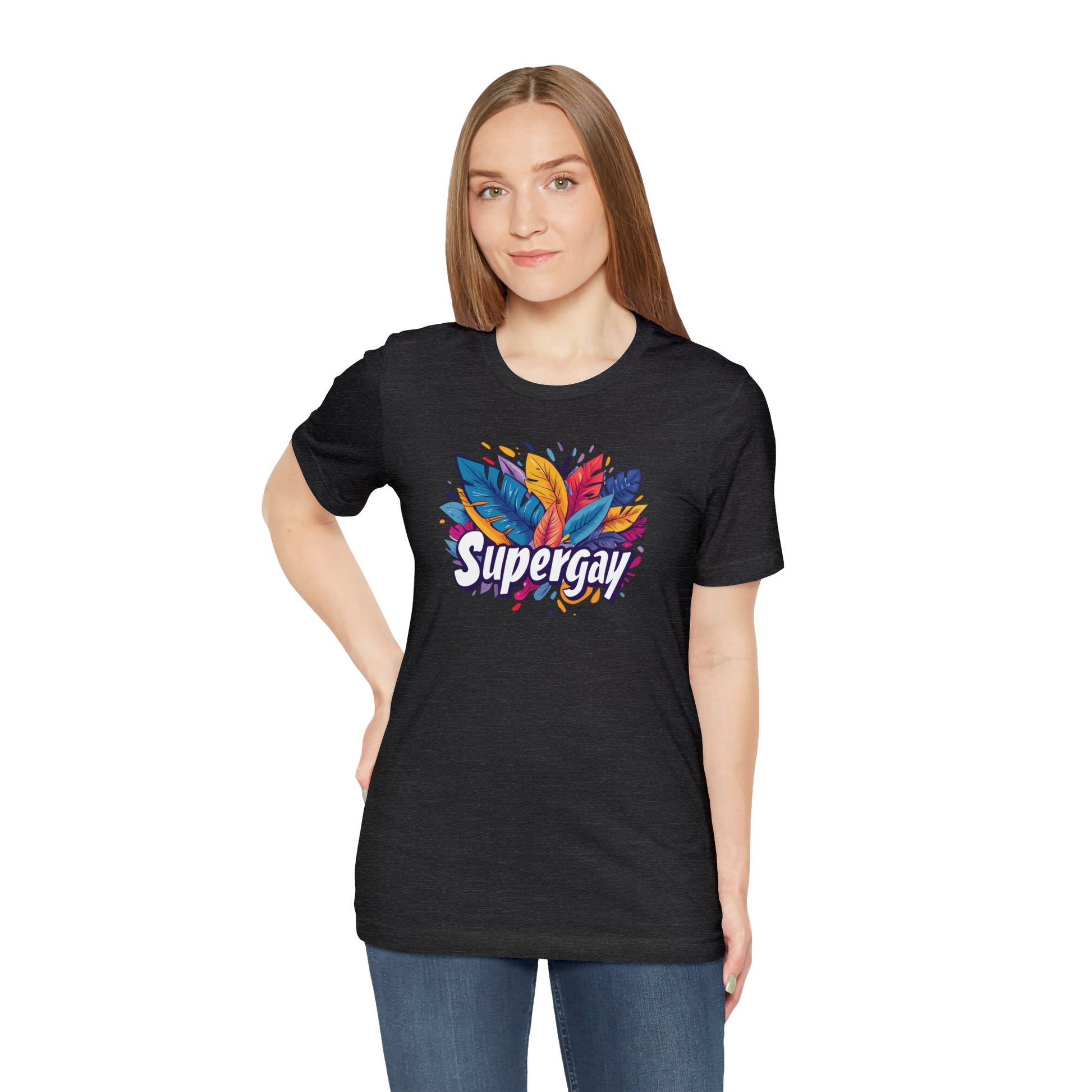 Supergay Unisex T-shirt - T-Shirt - Dark Grey Heather - S - The Lucky Wombat