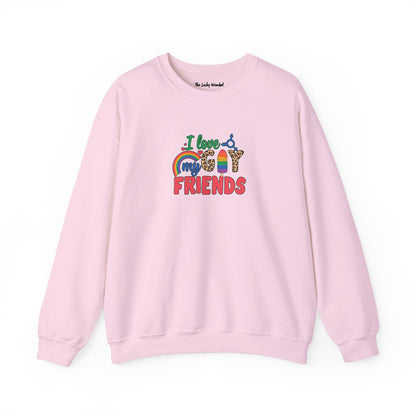 I Love My Gay Friends Sweatshirt - Sweatshirt - M - Light Pink The Lucky Wombat