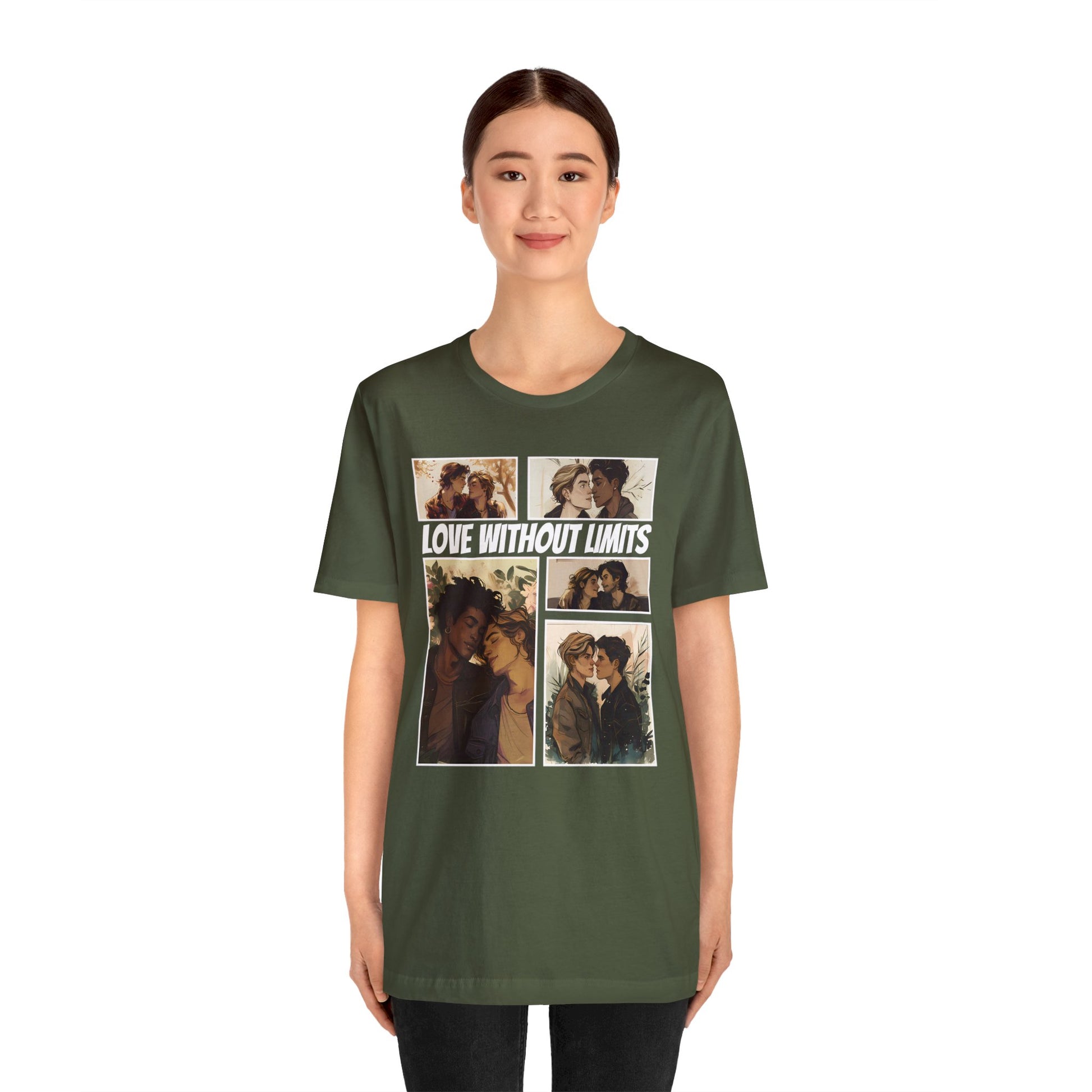 Love Without Limits - Boys - Unisex T-Shirt - T-Shirt - Military Green The Lucky Wombat