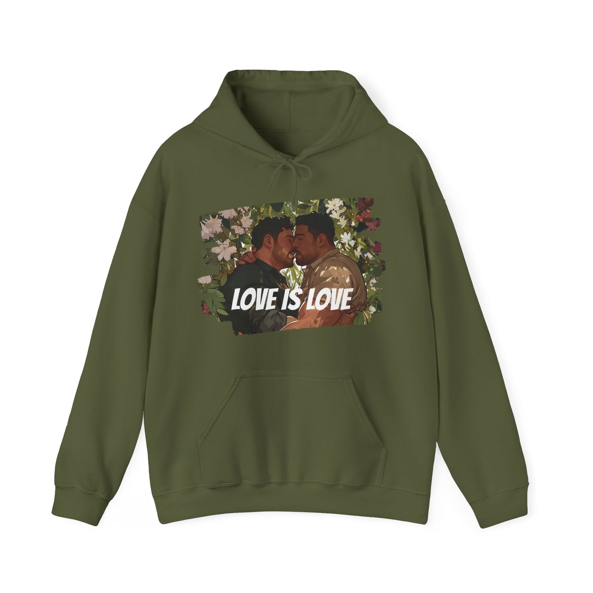 Love Is Love - Bears - Unisex Hoodie - Hoodie - Military Green - The Lucky Wombat
