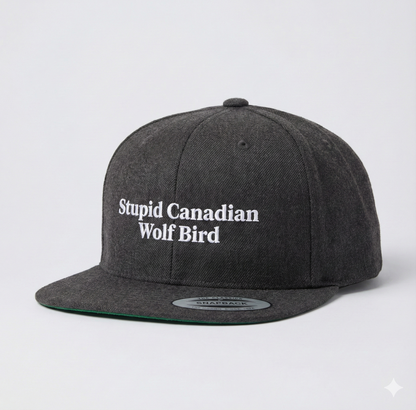 Stupid Canadian Wolf Bird Snapback Hat - Trucker Cap