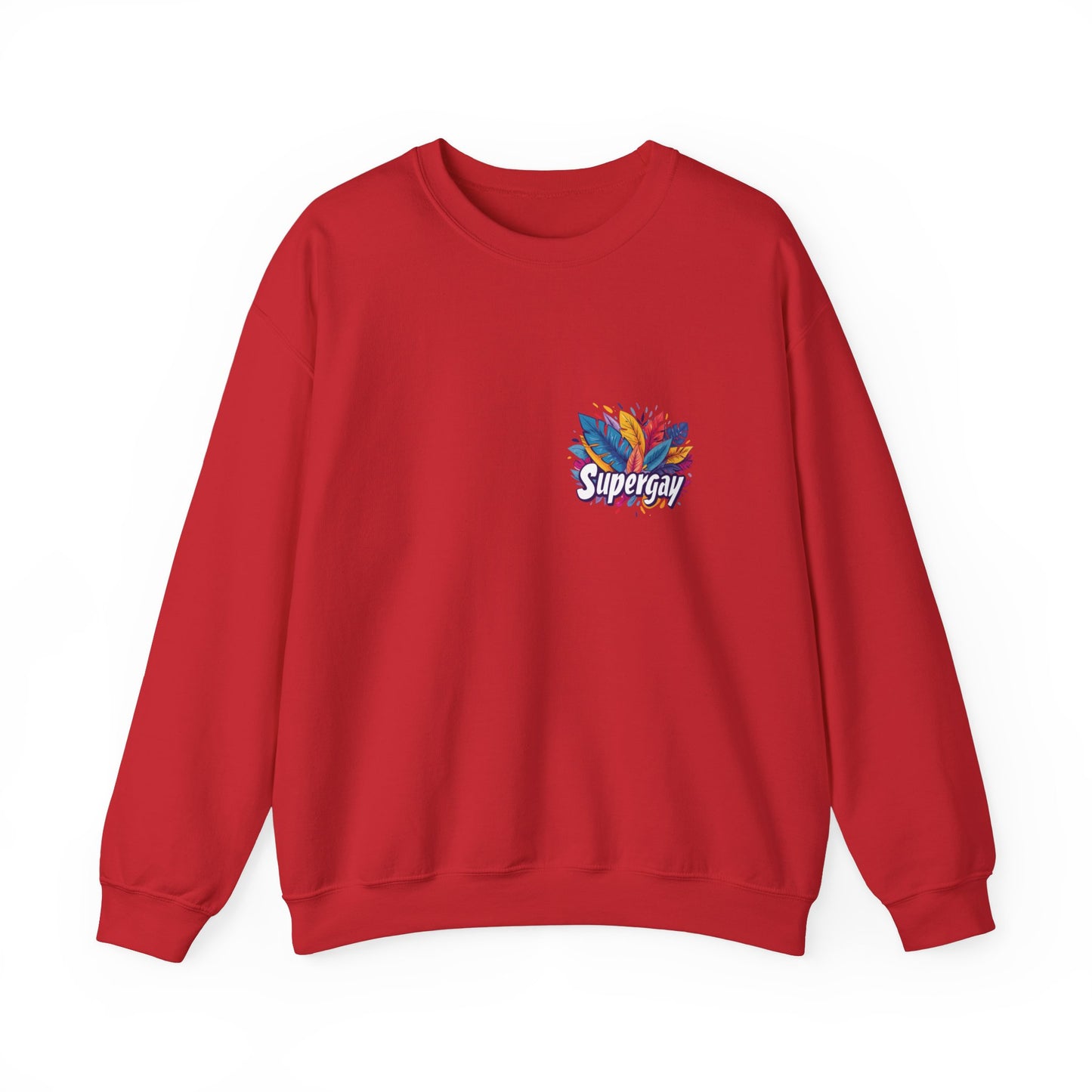 Supergay | heart - side print - Unisex Sweatshirt - Sweatshirt - The Lucky Wombat