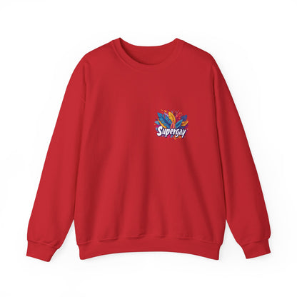 Supergay | heart - side print - Unisex Sweatshirt - Sweatshirt - The Lucky Wombat