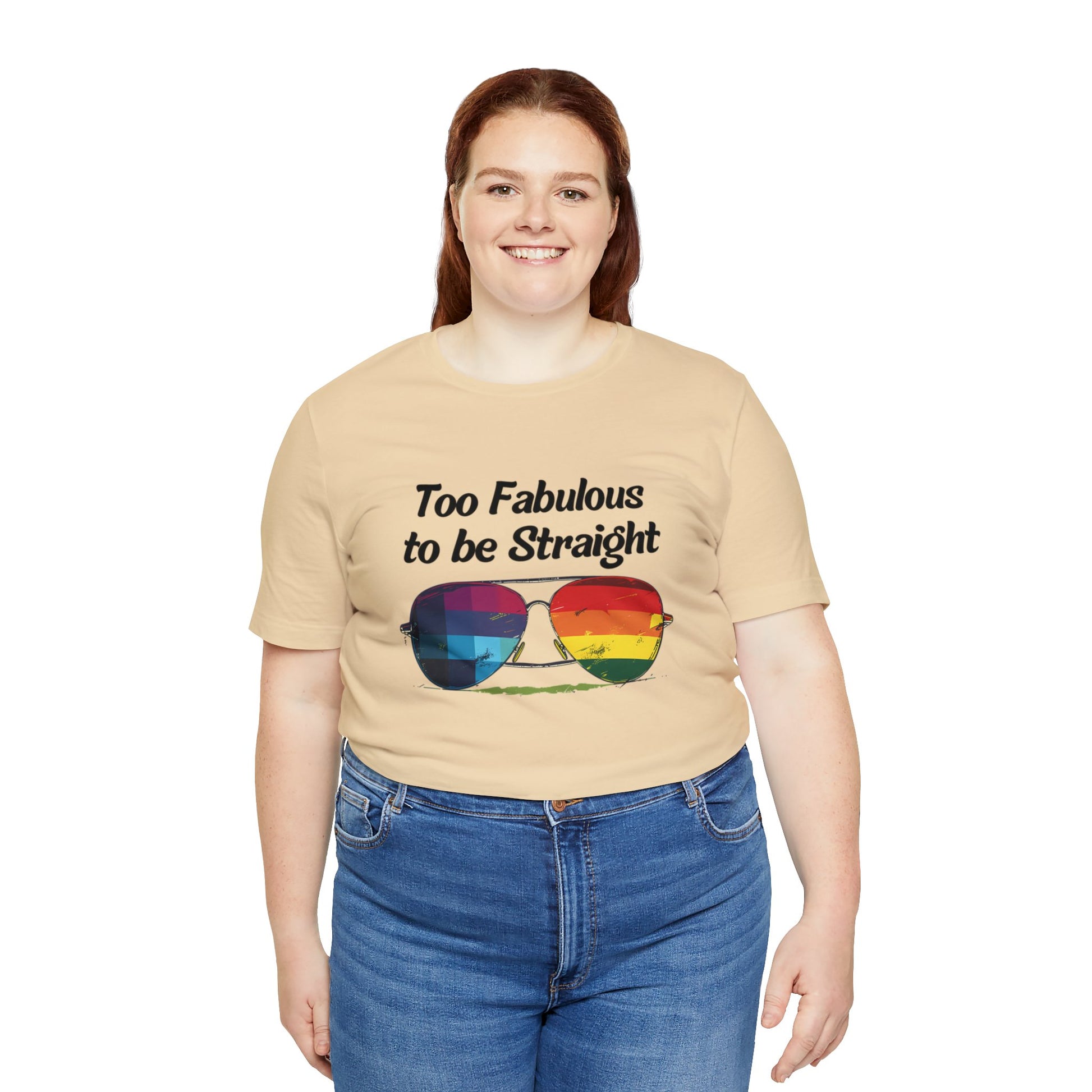 Too Fabulous to be Straight - Unisex T-Shirt - T-Shirt - Soft Cream - The Lucky Wombat