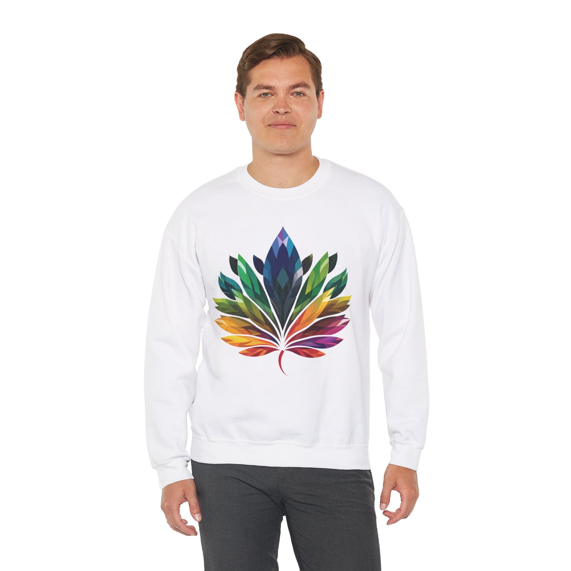 Rainbow - Coloured Leaf Unisex Sweatshirt - Sweatshirt - The Lucky Wombat