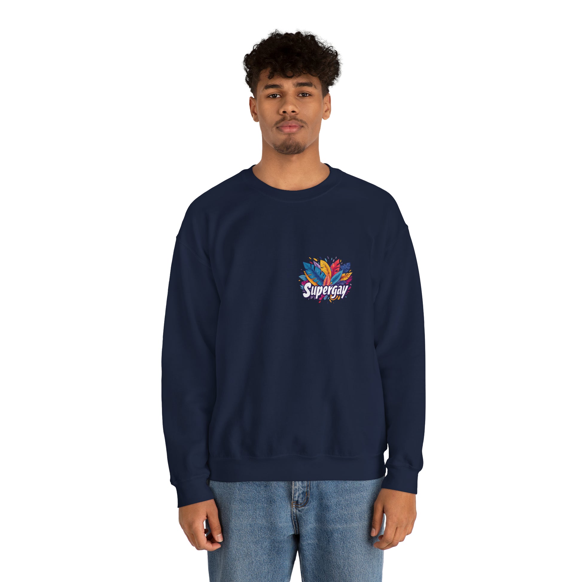 Supergay | heart - side print - Unisex Sweatshirt - Sweatshirt - The Lucky Wombat