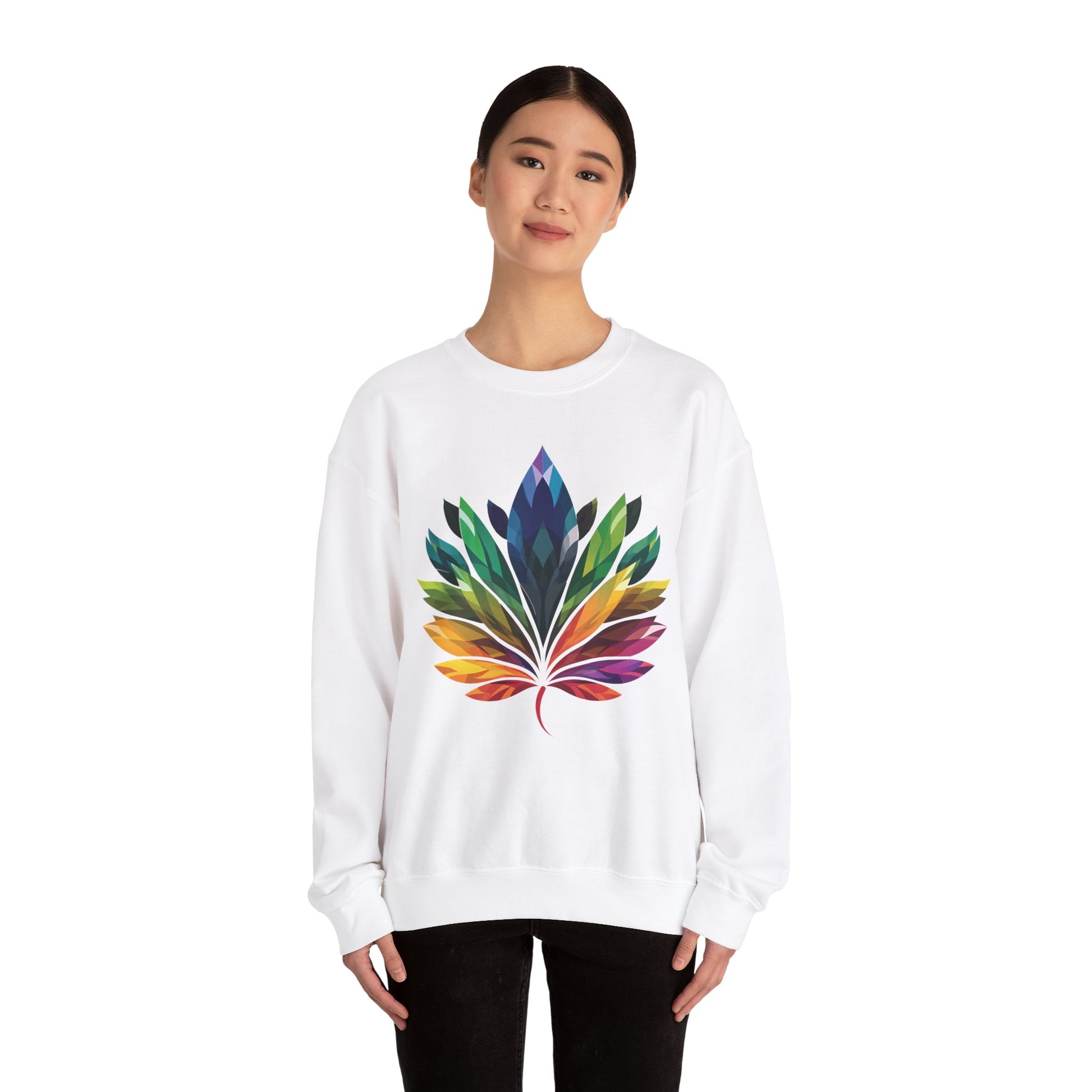 Rainbow - Coloured Leaf Unisex Sweatshirt - Sweatshirt - The Lucky Wombat