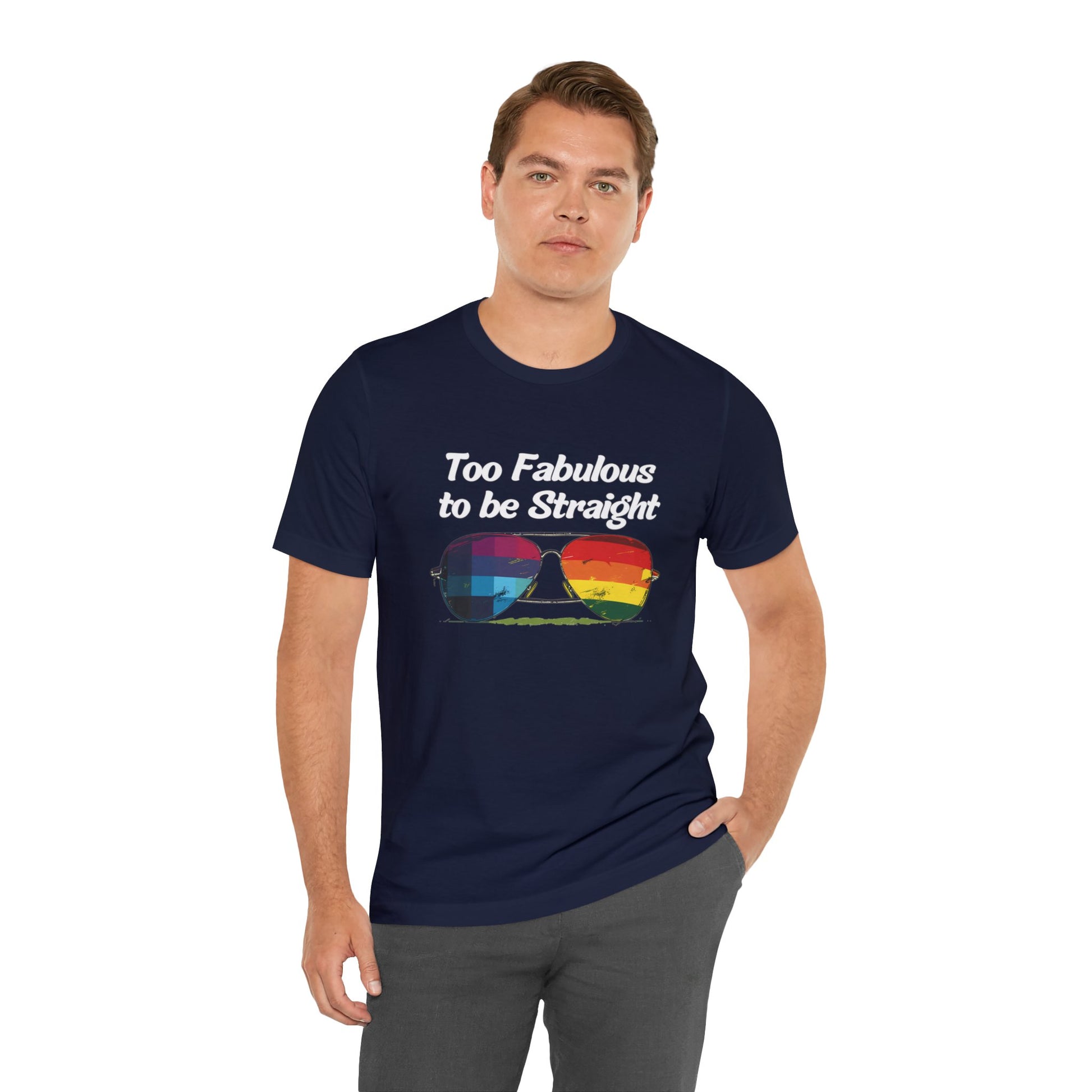 Too Fabulous to be Straight - Unisex T-Shirt - T-Shirt - Navy - The Lucky Wombat