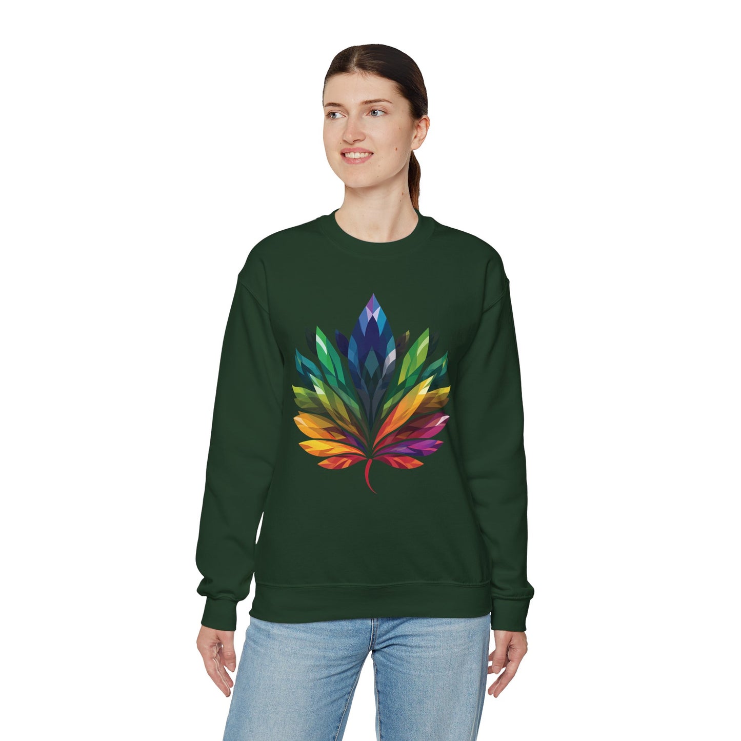 Rainbow - Coloured Leaf Unisex Sweatshirt - Sweatshirt - The Lucky Wombat