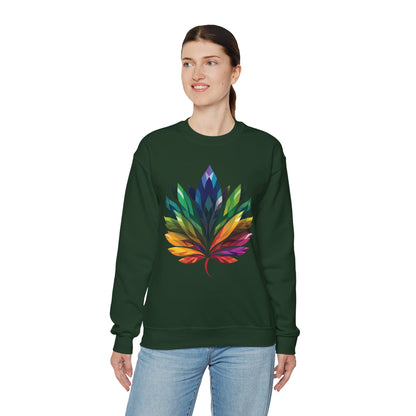 Rainbow - Coloured Leaf Unisex Sweatshirt - Sweatshirt - The Lucky Wombat