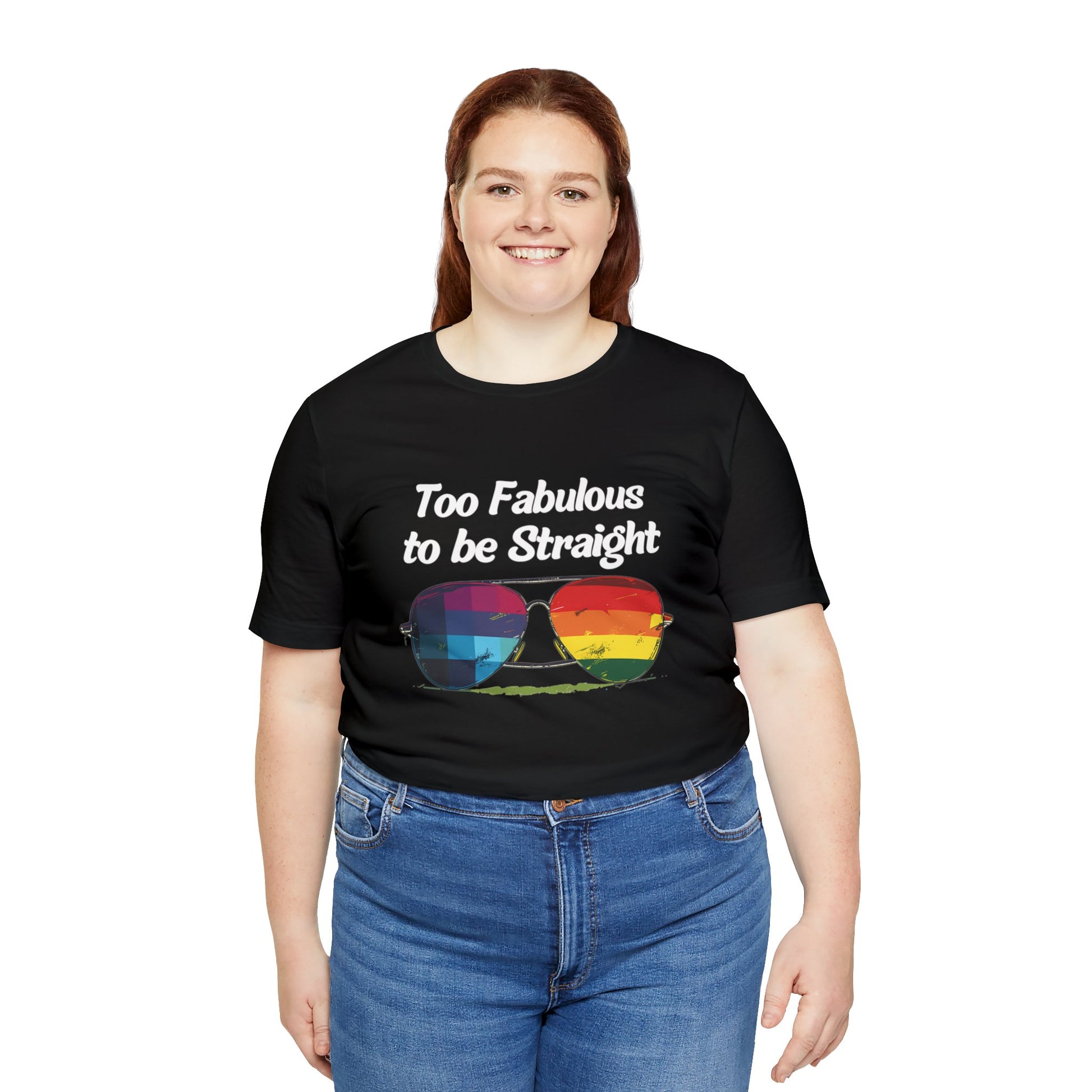 Too Fabulous to be Straight - Unisex T-Shirt - T-Shirt - Black - The Lucky Wombat
