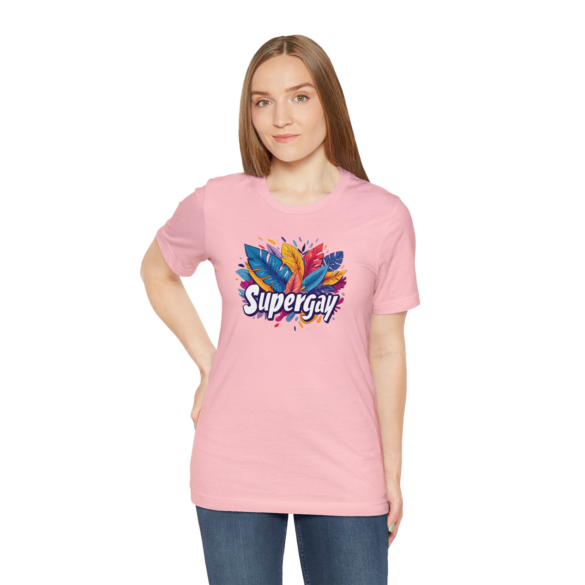 Supergay Unisex T-shirt - T-Shirt - Pink - S - The Lucky Wombat